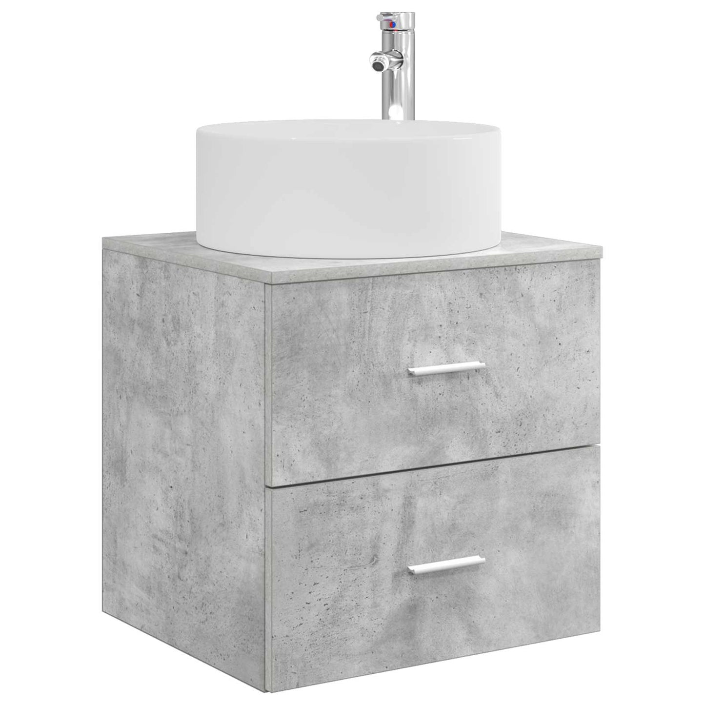 Badezimmermöbel-Set 3 stk. Betongrau 49,5 x 44,5 x 65,5 cm