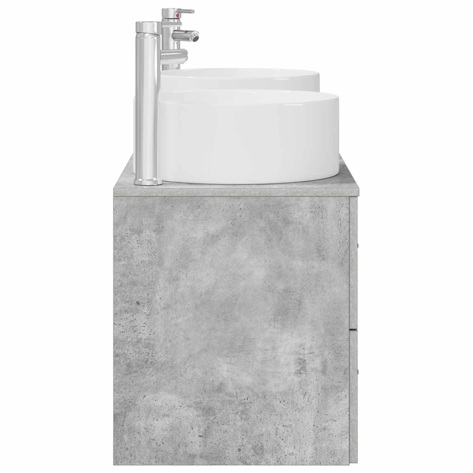 Badezimmermöbel-Set 3 stk. Betongrau 49,5 x 44,5 x 65,5 cm
