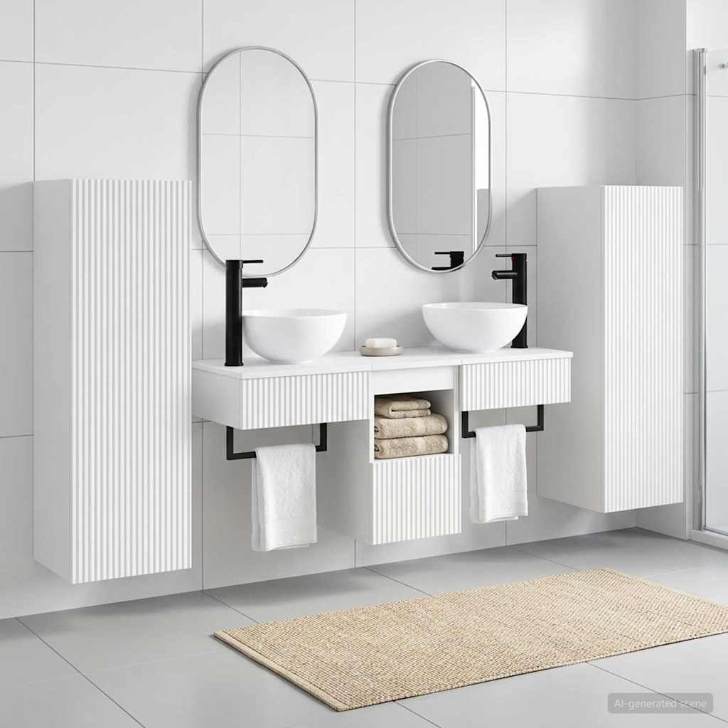 Badezimmermöbel-Set 5 stk. Weiß 33 x 34,5 x 100 cm