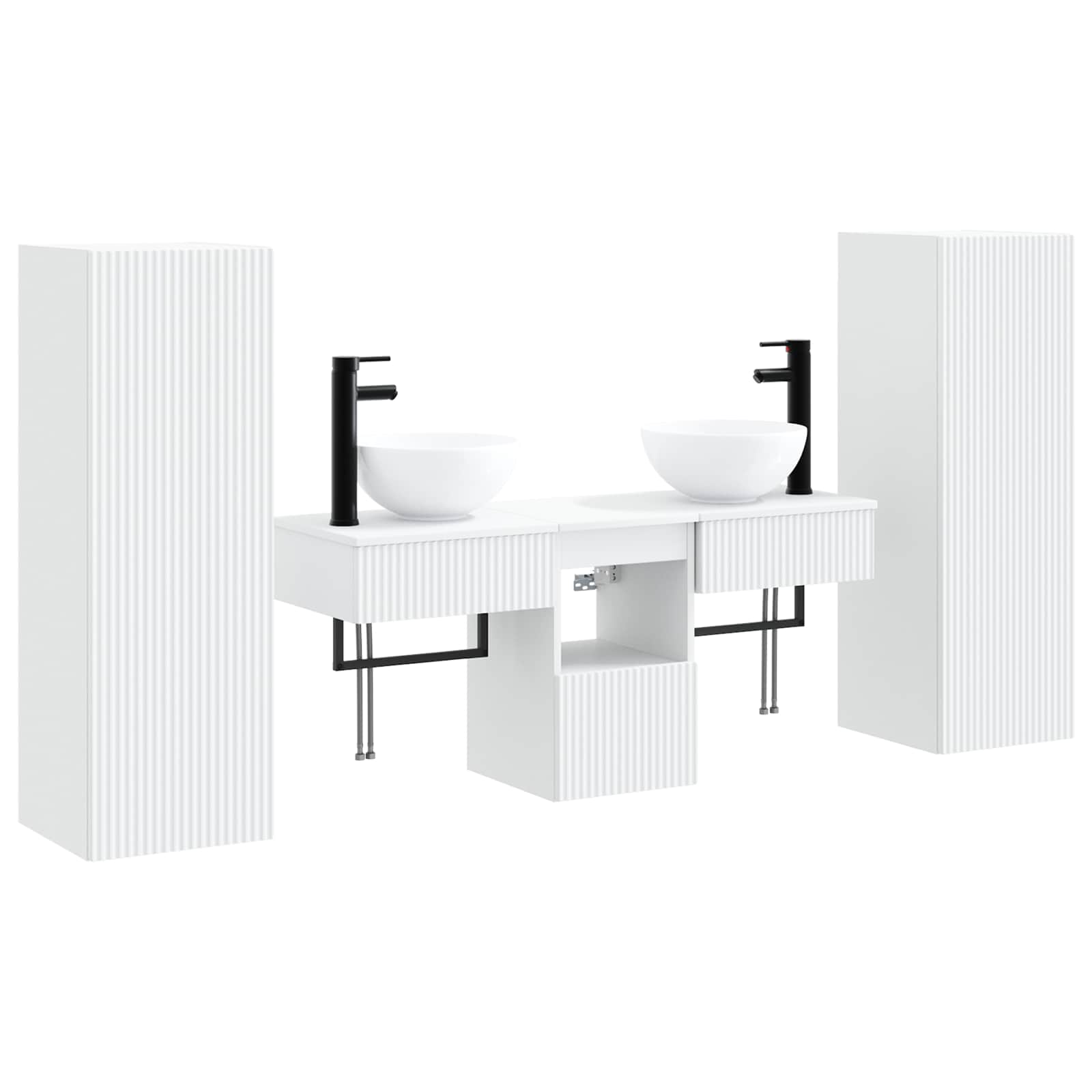 Badezimmermöbel-Set 5 stk. Weiß 33 x 34,5 x 100 cm