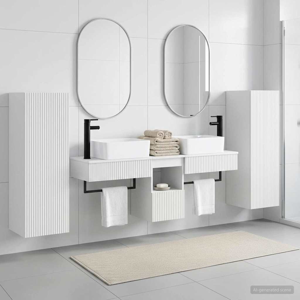 Badezimmermöbel-Set 5 stk. Weiß 33 x 34,5 x 100 cm