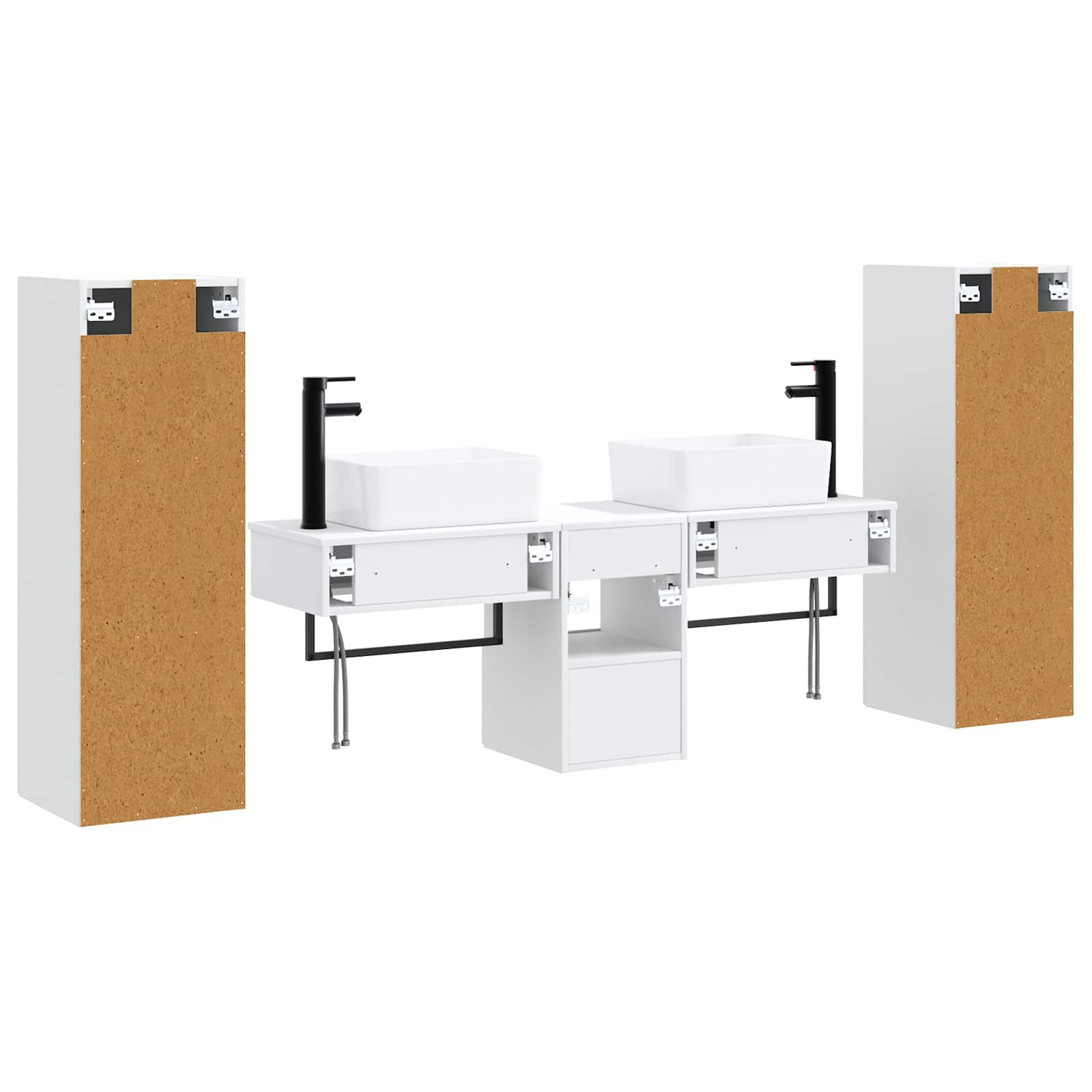 Badezimmermöbel-Set 5 stk. Weiß 33 x 34,5 x 100 cm