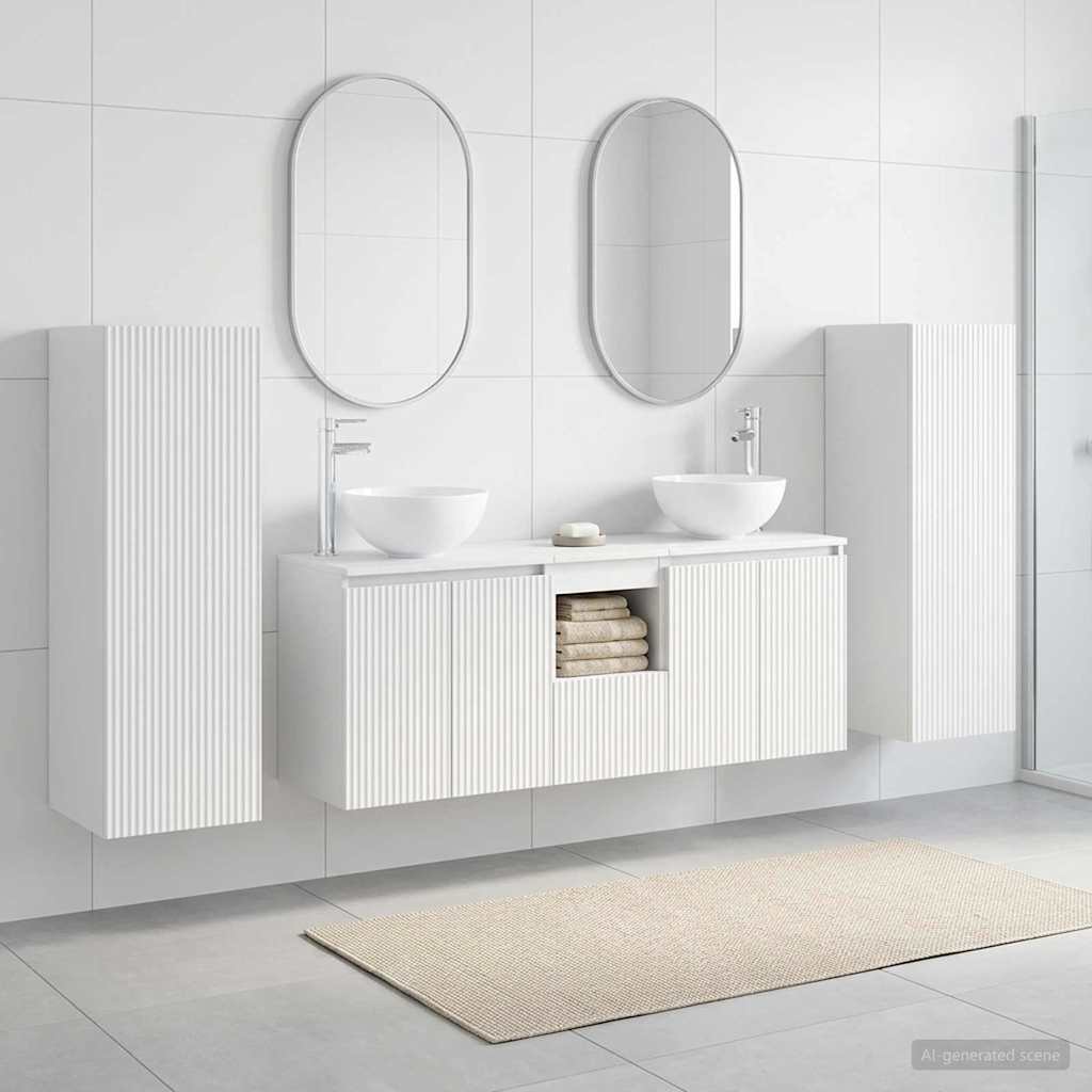 Badezimmermöbel-Set 5 stk. Weiß 33 x 34,5 x 100 cm