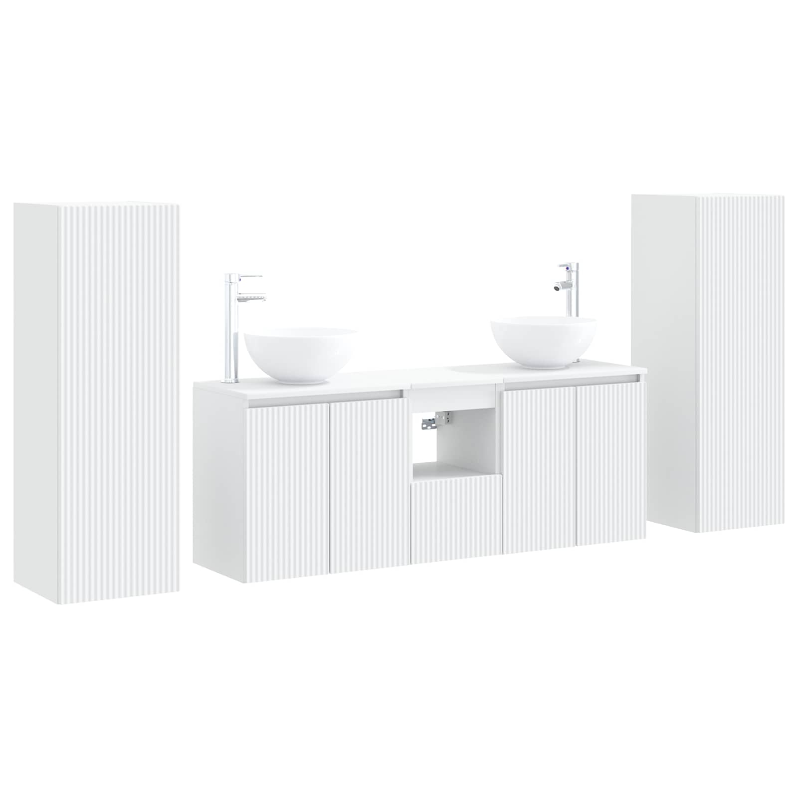 Badezimmermöbel-Set 5 stk. Weiß 33 x 34,5 x 100 cm