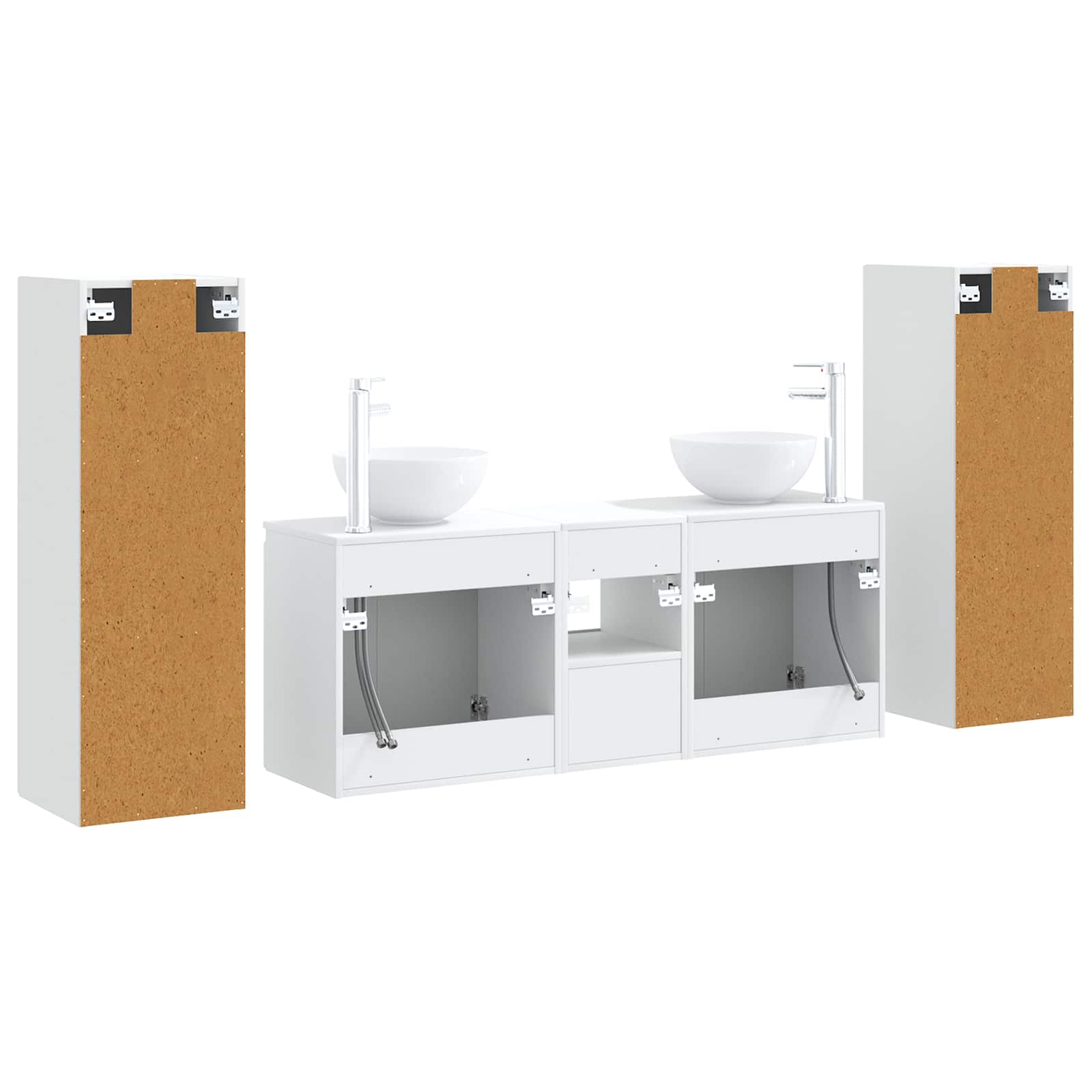 Badezimmermöbel-Set 5 stk. Weiß 33 x 34,5 x 100 cm
