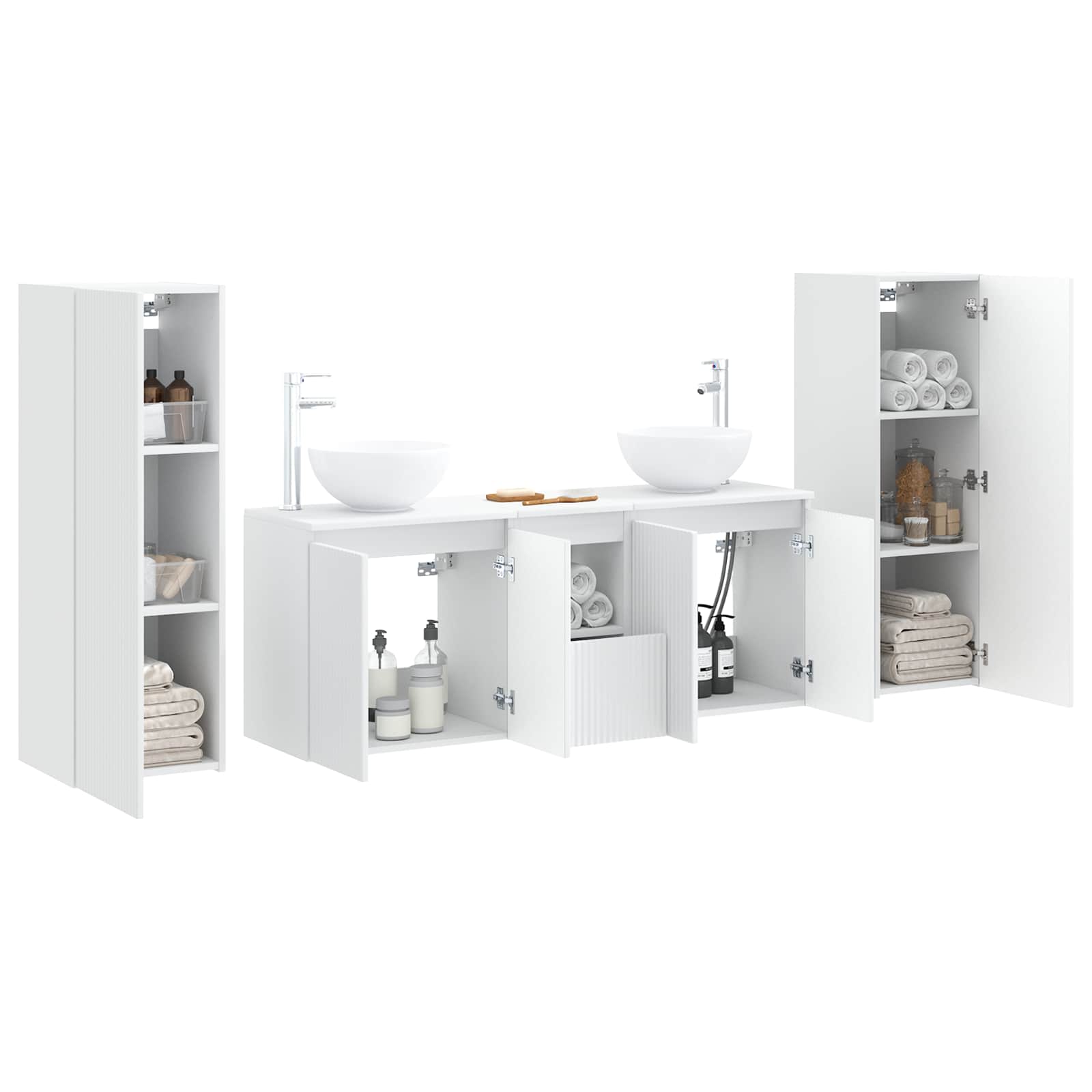 Badezimmermöbel-Set 5 stk. Weiß 33 x 34,5 x 100 cm