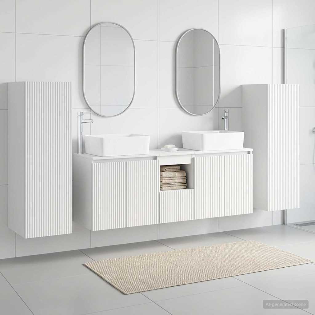 Badezimmermöbel-Set 5 stk. Weiß 33 x 34,5 x 100 cm