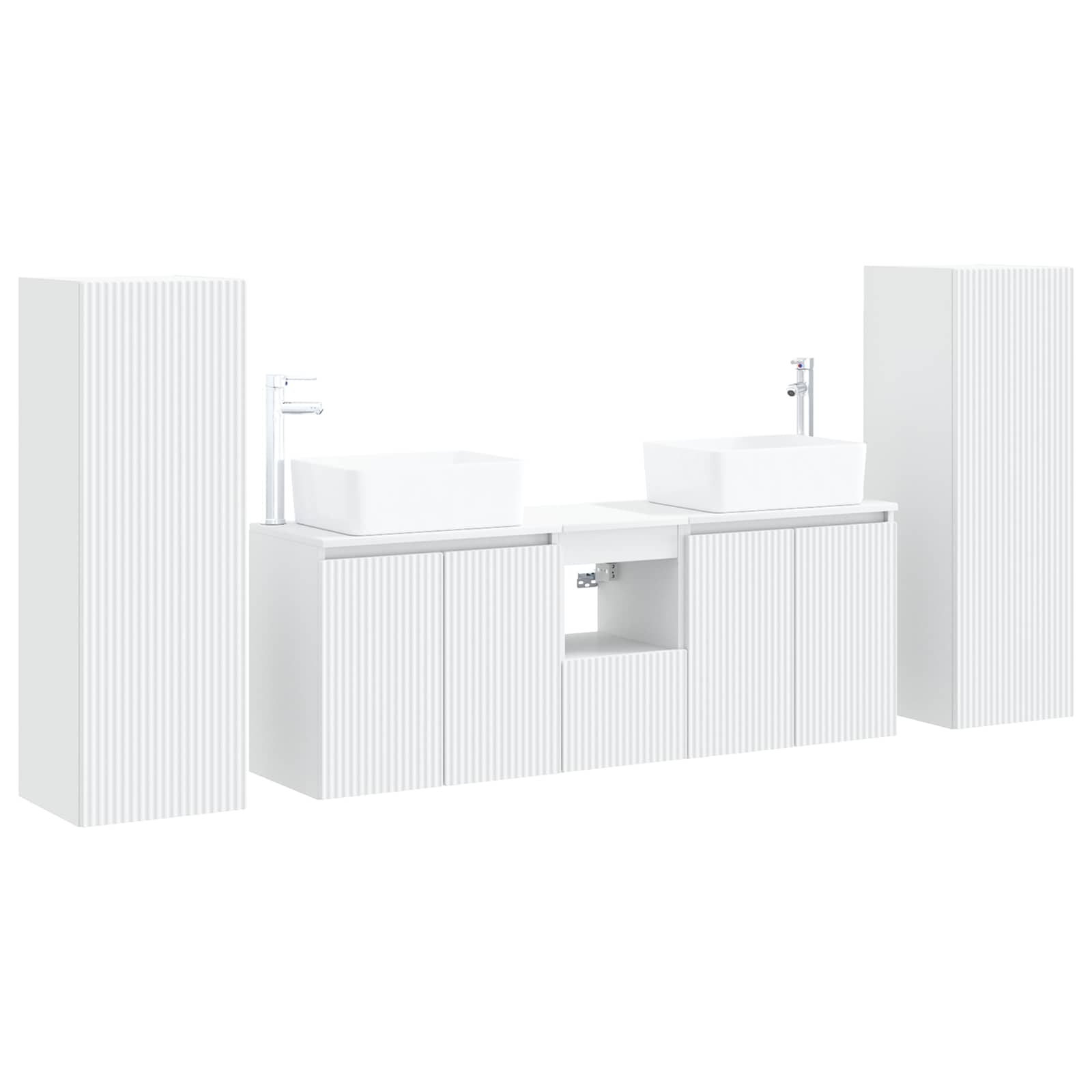 Badezimmermöbel-Set 5 stk. Weiß 33 x 34,5 x 100 cm