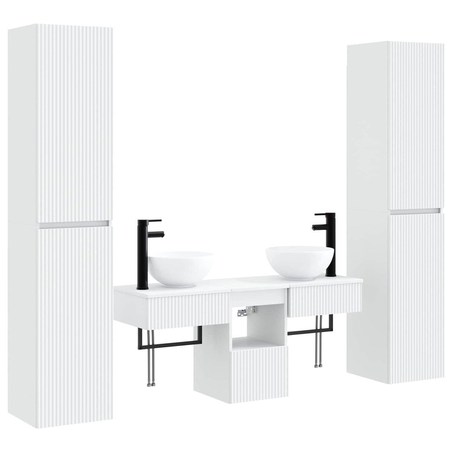 Badezimmermöbel-Set 5 stk. Weiß 33 x 34,5 x 160 cm