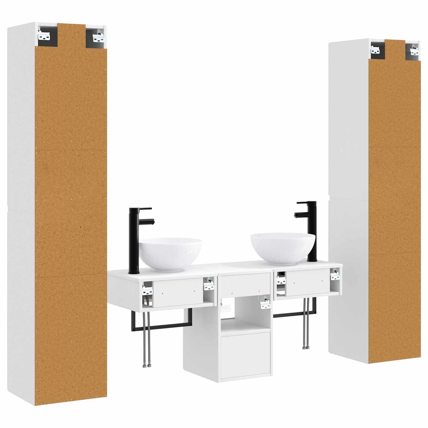 Badezimmermöbel-Set 5 stk. Weiß 33 x 34,5 x 160 cm