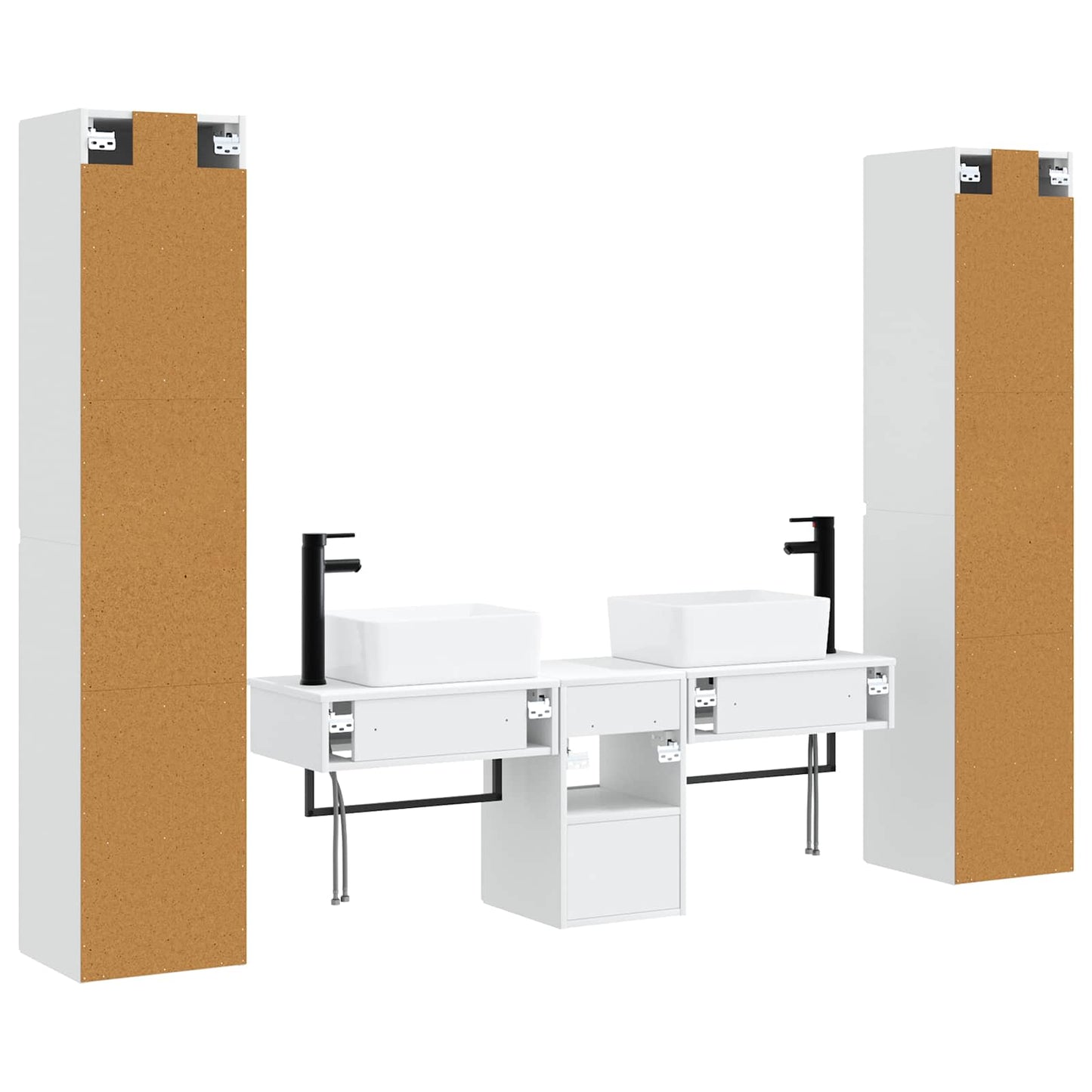 Badezimmermöbel-Set 5 stk. Weiß 33 x 34,5 x 160 cm