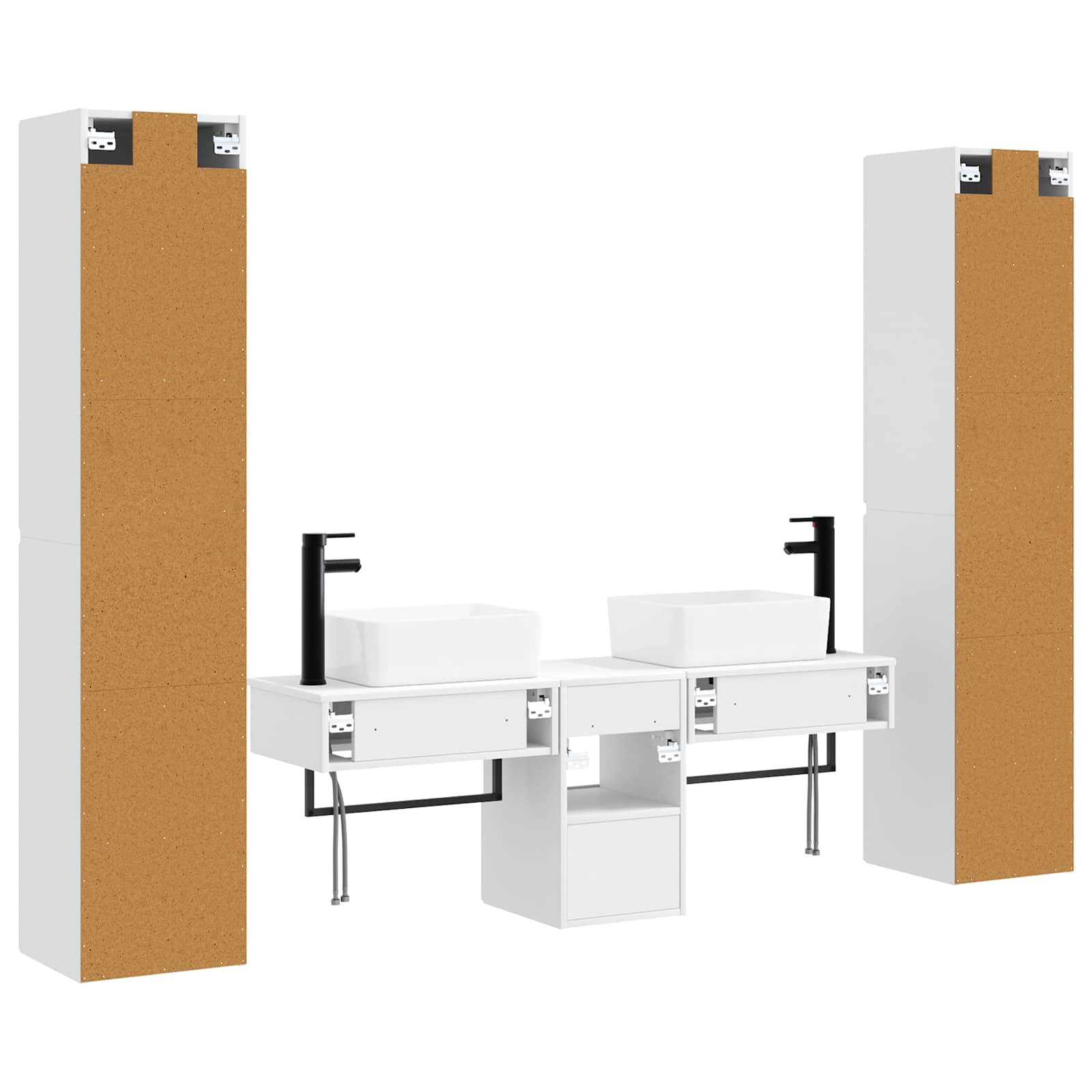 Badezimmermöbel-Set 5 stk. Weiß 33 x 34,5 x 160 cm