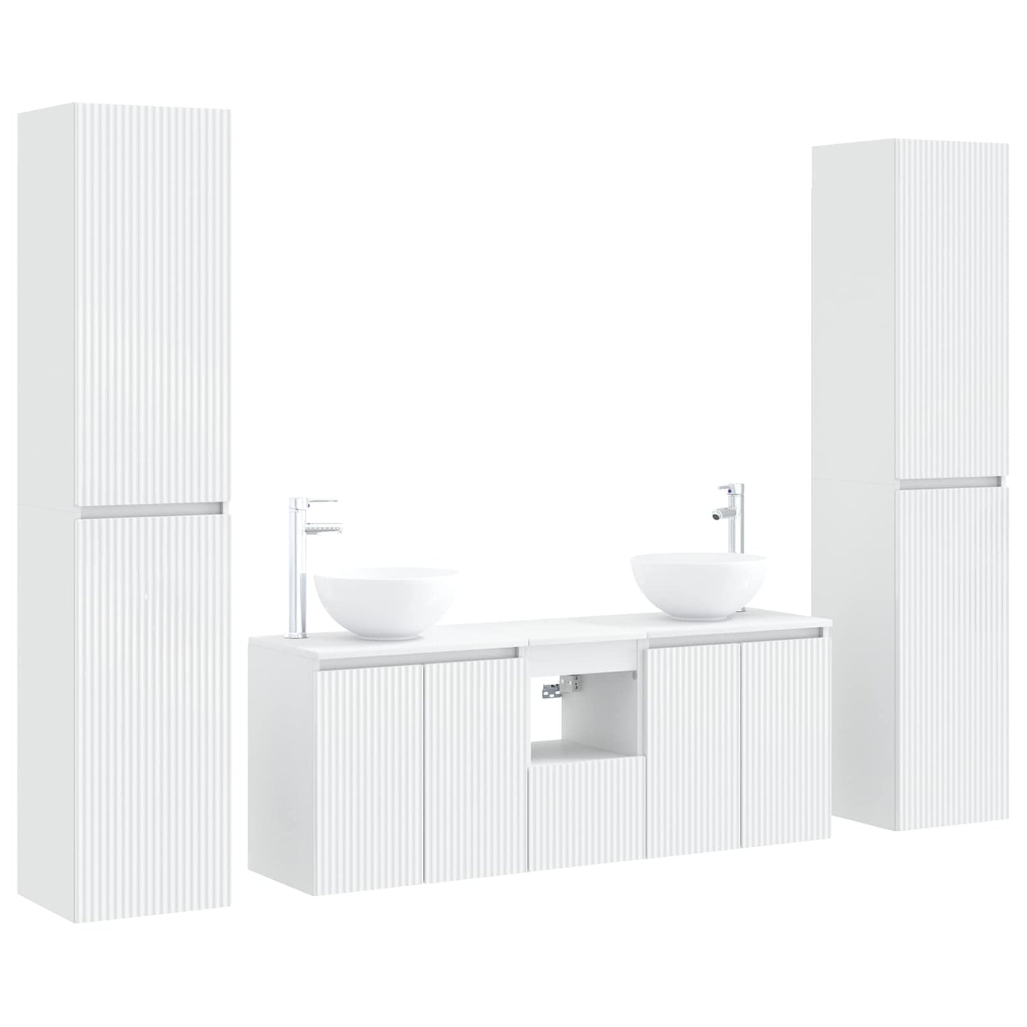 Badezimmermöbel-Set 5 stk. Weiß 33 x 34,5 x 160 cm