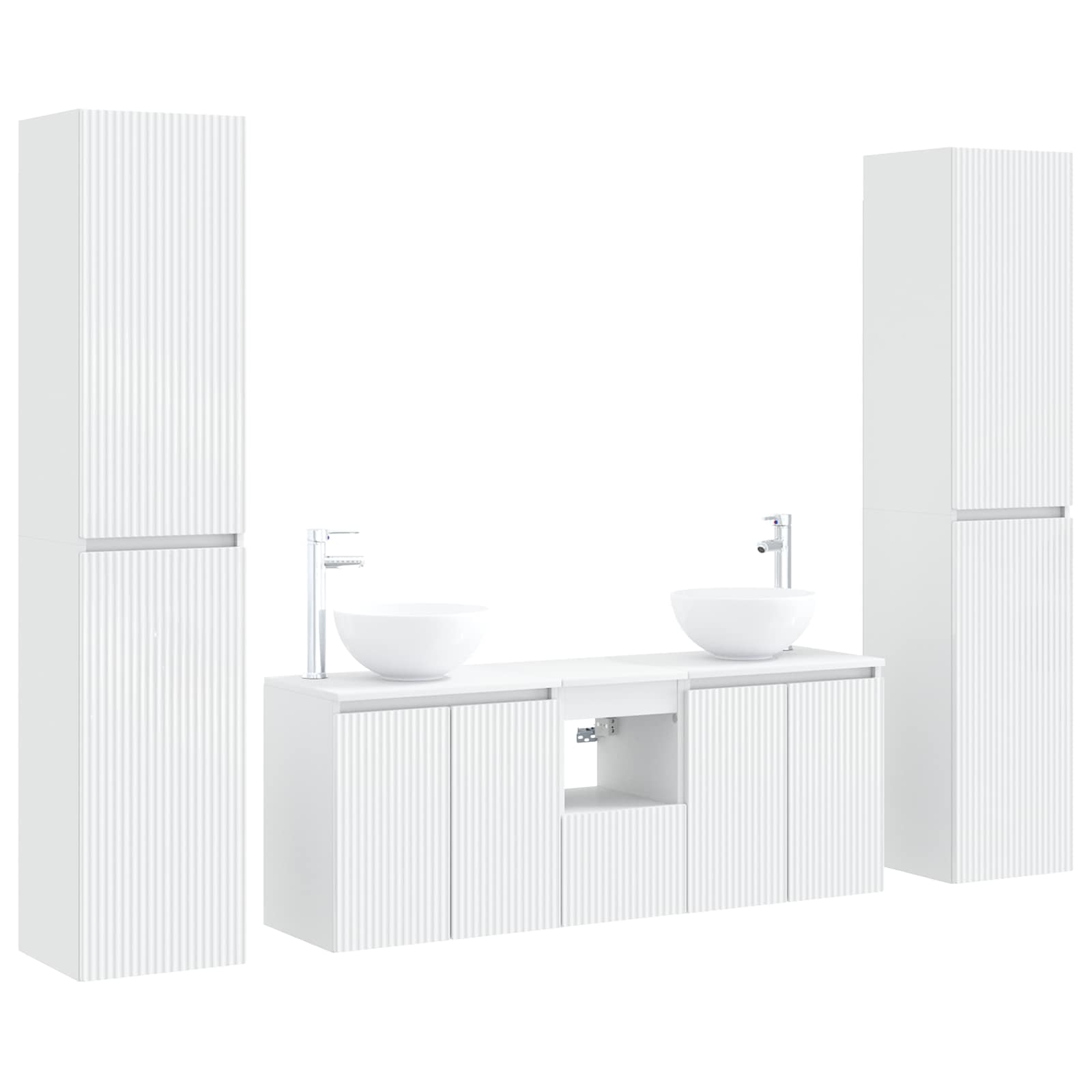 Badezimmermöbel-Set 5 stk. Weiß 33 x 34,5 x 160 cm