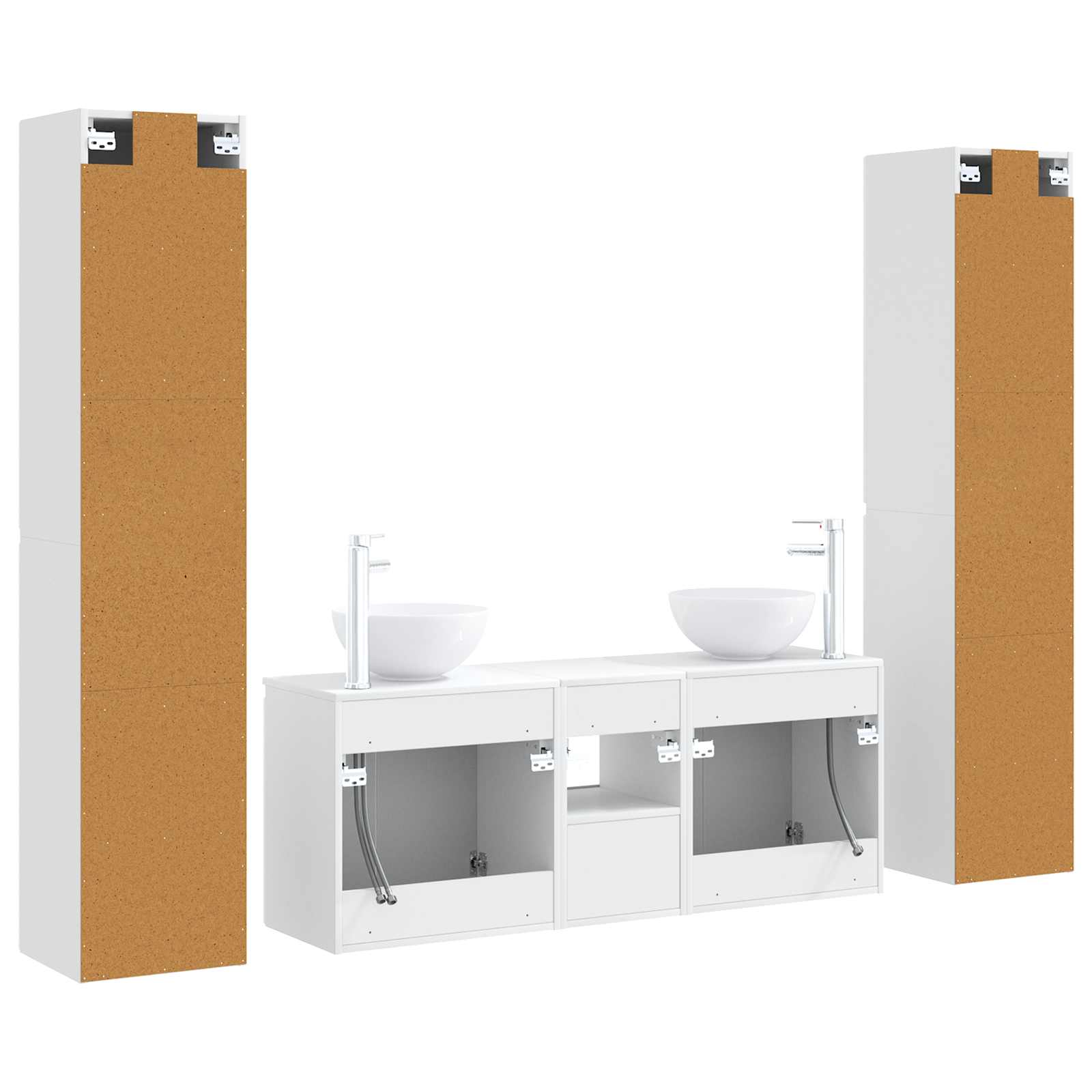 Badezimmermöbel-Set 5 stk. Weiß 33 x 34,5 x 160 cm