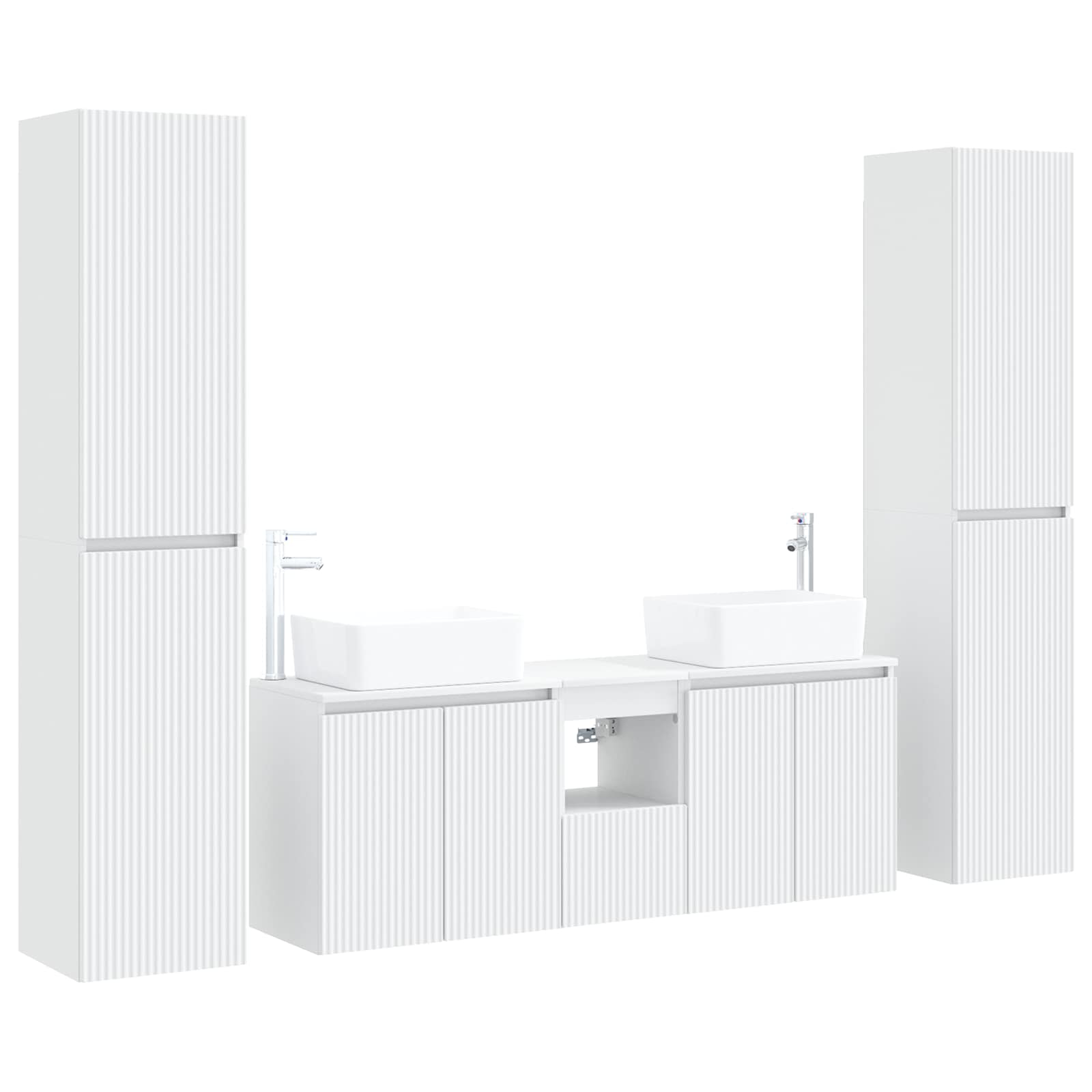 Badezimmermöbel-Set 5 stk. Weiß 33 x 34,5 x 160 cm