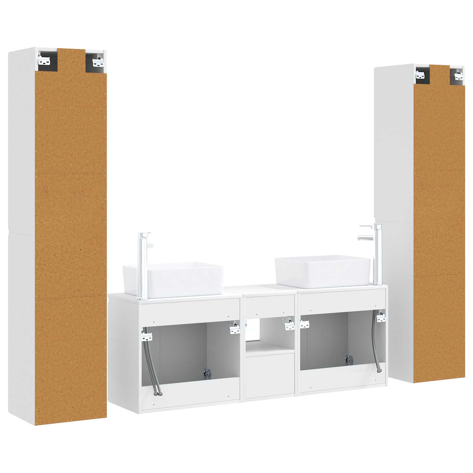 Badezimmermöbel-Set 5 stk. Weiß 33 x 34,5 x 160 cm