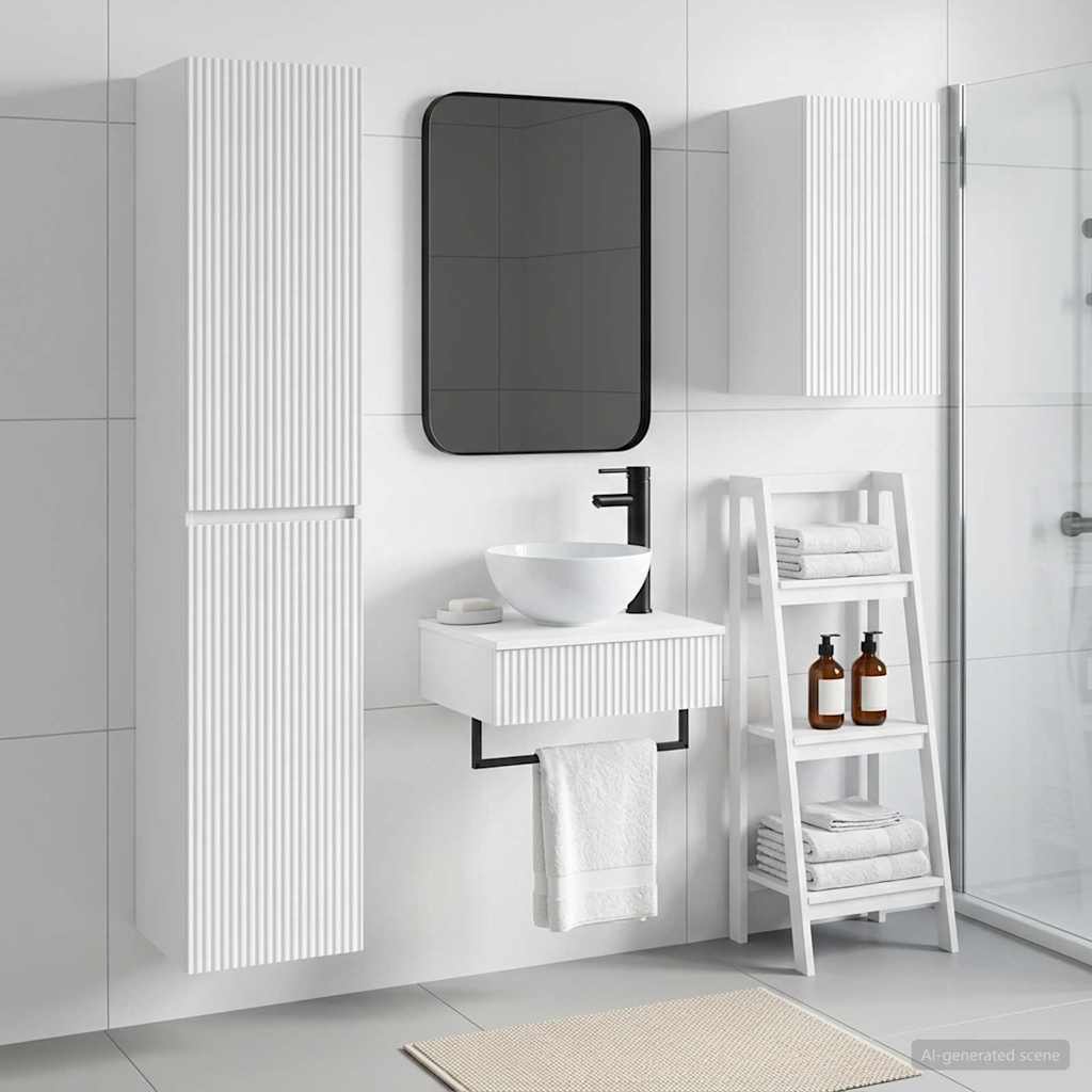Badezimmermöbel-Set 3 stk. Weiß 33 x 34,5 x 160 cm
