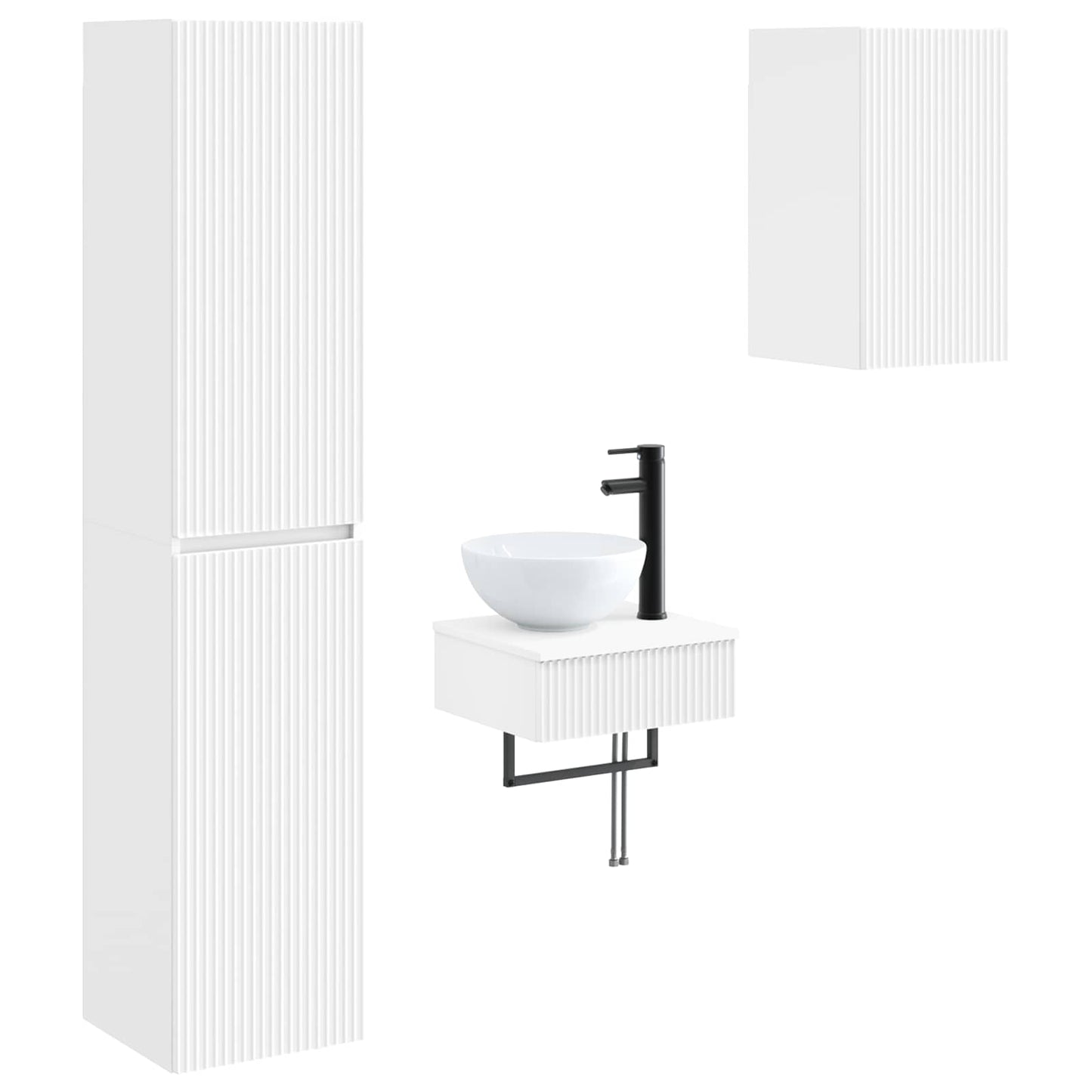 Badezimmermöbel-Set 3 stk. Weiß 33 x 34,5 x 160 cm