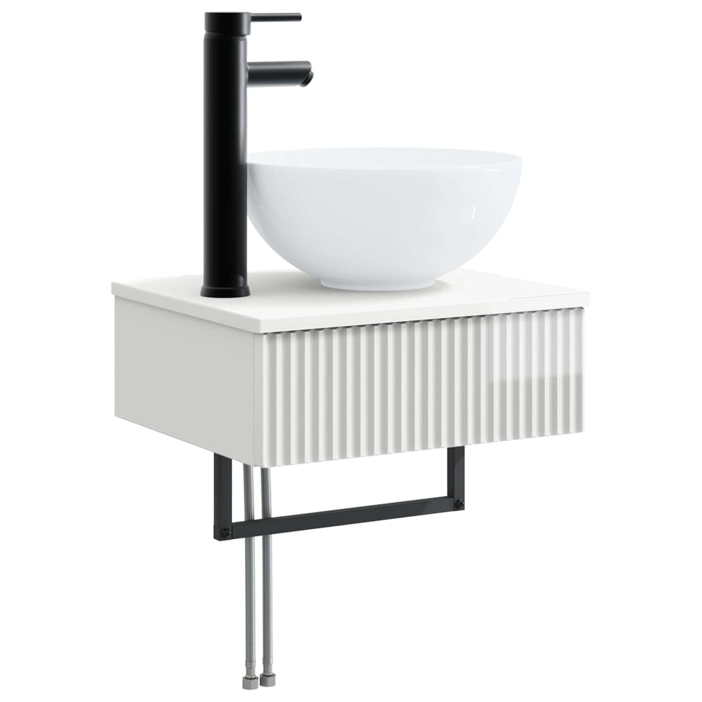 Badezimmermöbel-Set 3 stk. Hochglanz Weiß 33 x 34,5 x 160 cm