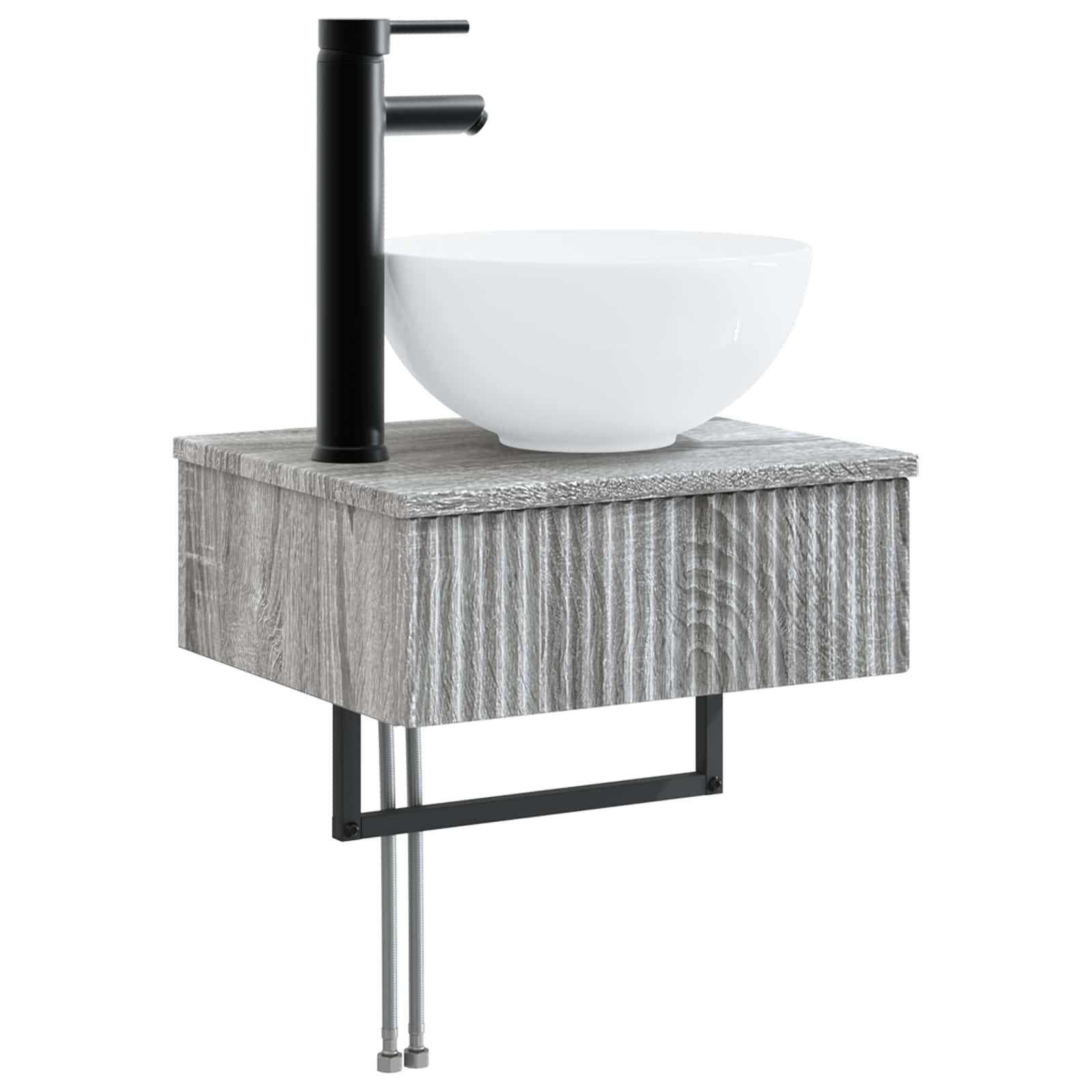 Badezimmermöbel-Set 3 stk. Grau Sonoma 33 x 34,5 x 160 cm