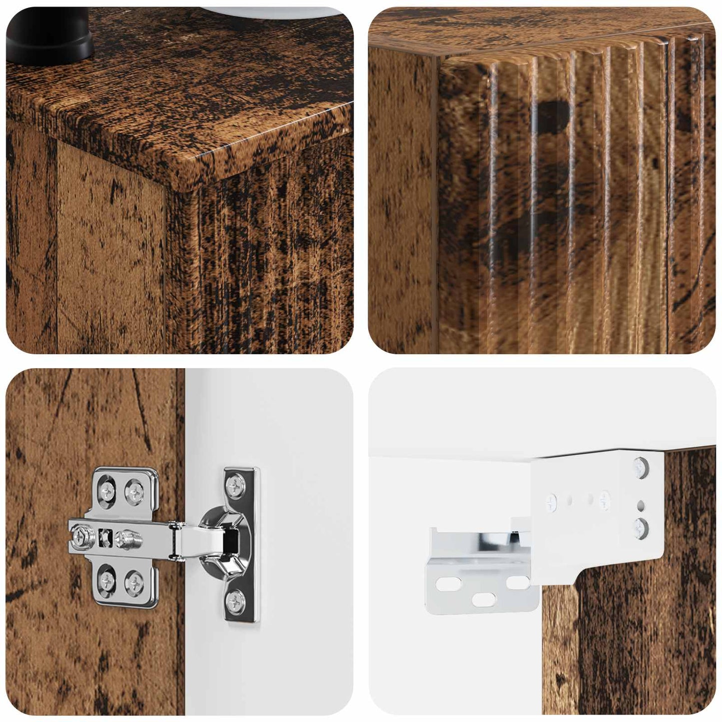 Badezimmermöbel-Set 3 stk. Altholz 33 x 34,5 x 160 cm