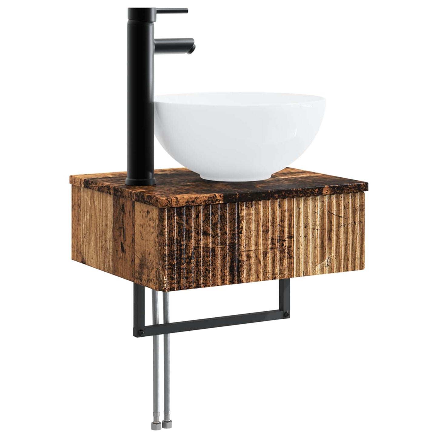 Badezimmermöbel-Set 3 stk. Altholz 33 x 34,5 x 160 cm