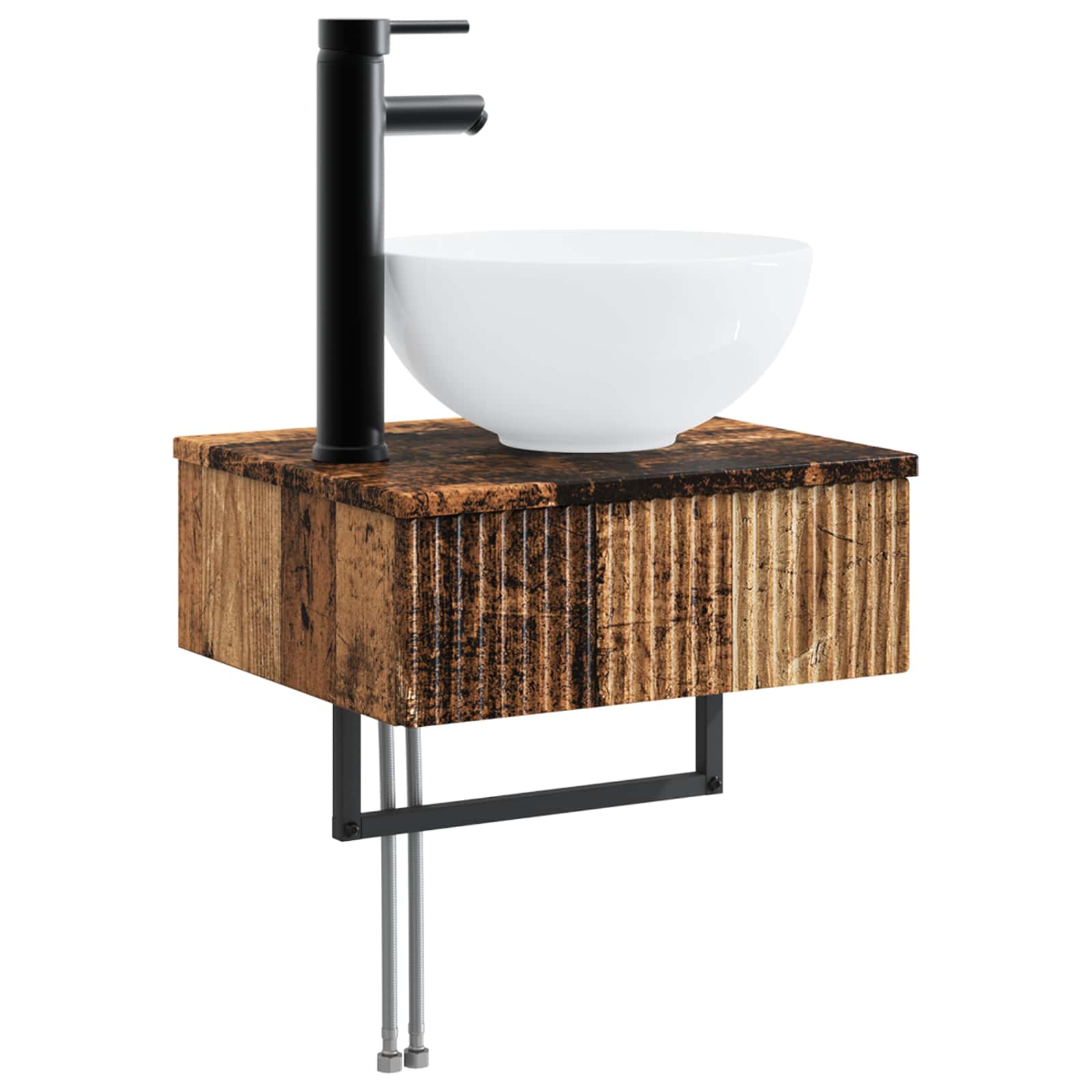Badezimmermöbel-Set 3 stk. Altholz 33 x 34,5 x 160 cm