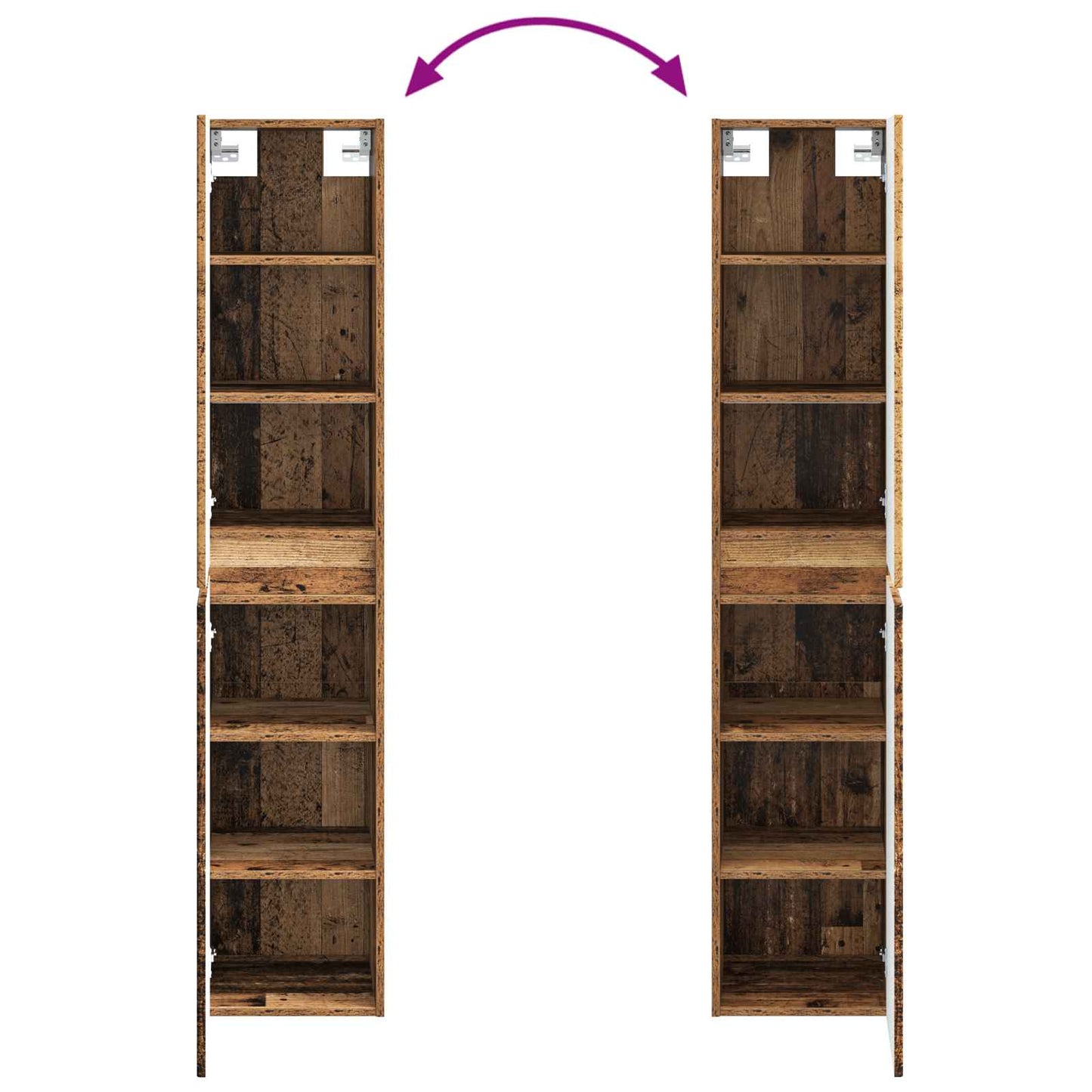Badezimmermöbel-Set 3 stk. Altholz 33 x 34,5 x 160 cm