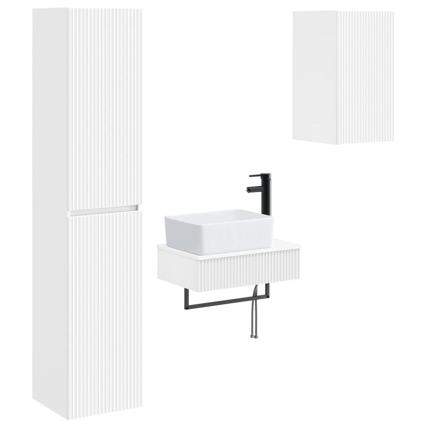 Badezimmermöbel-Set 3 stk. Weiß 33 x 34,5 x 160 cm