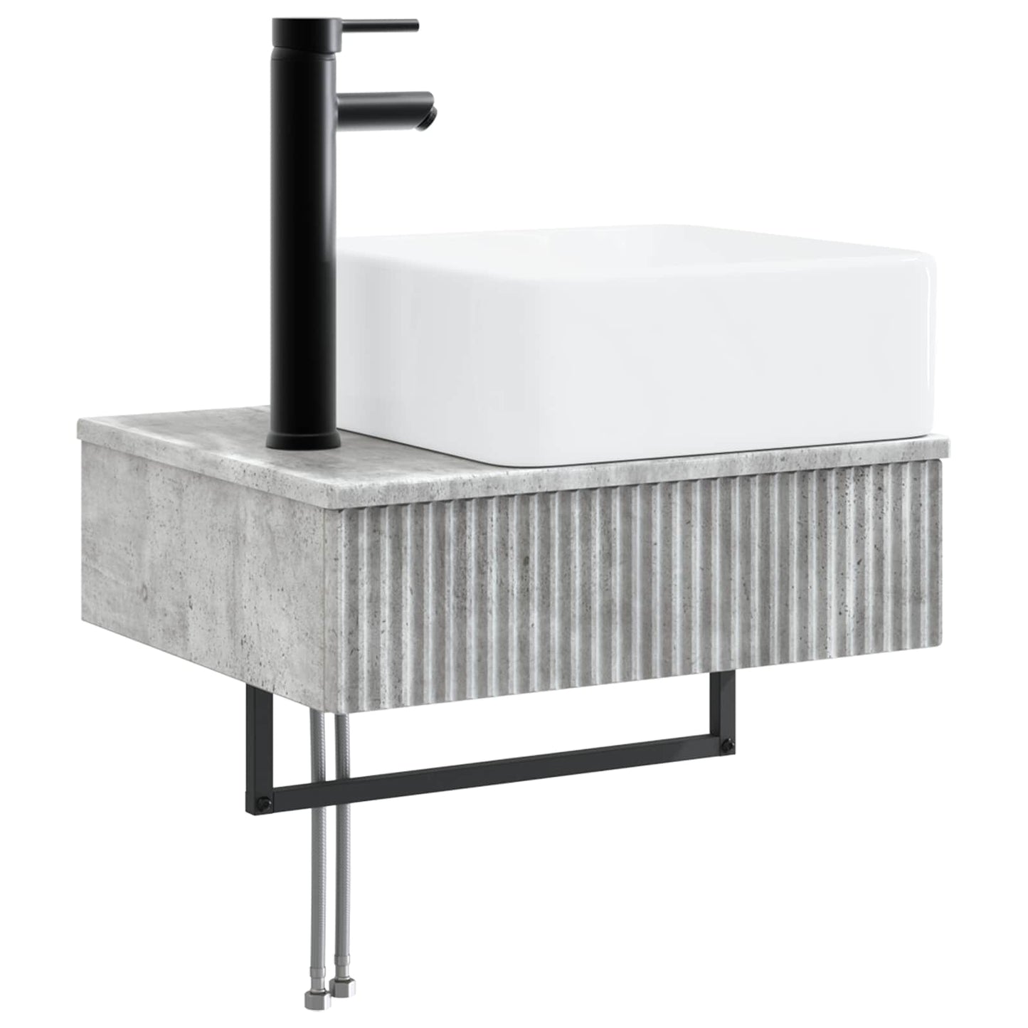 Badezimmermöbel-Set 3 stk. Betongrau 33 x 34,5 x 160 cm