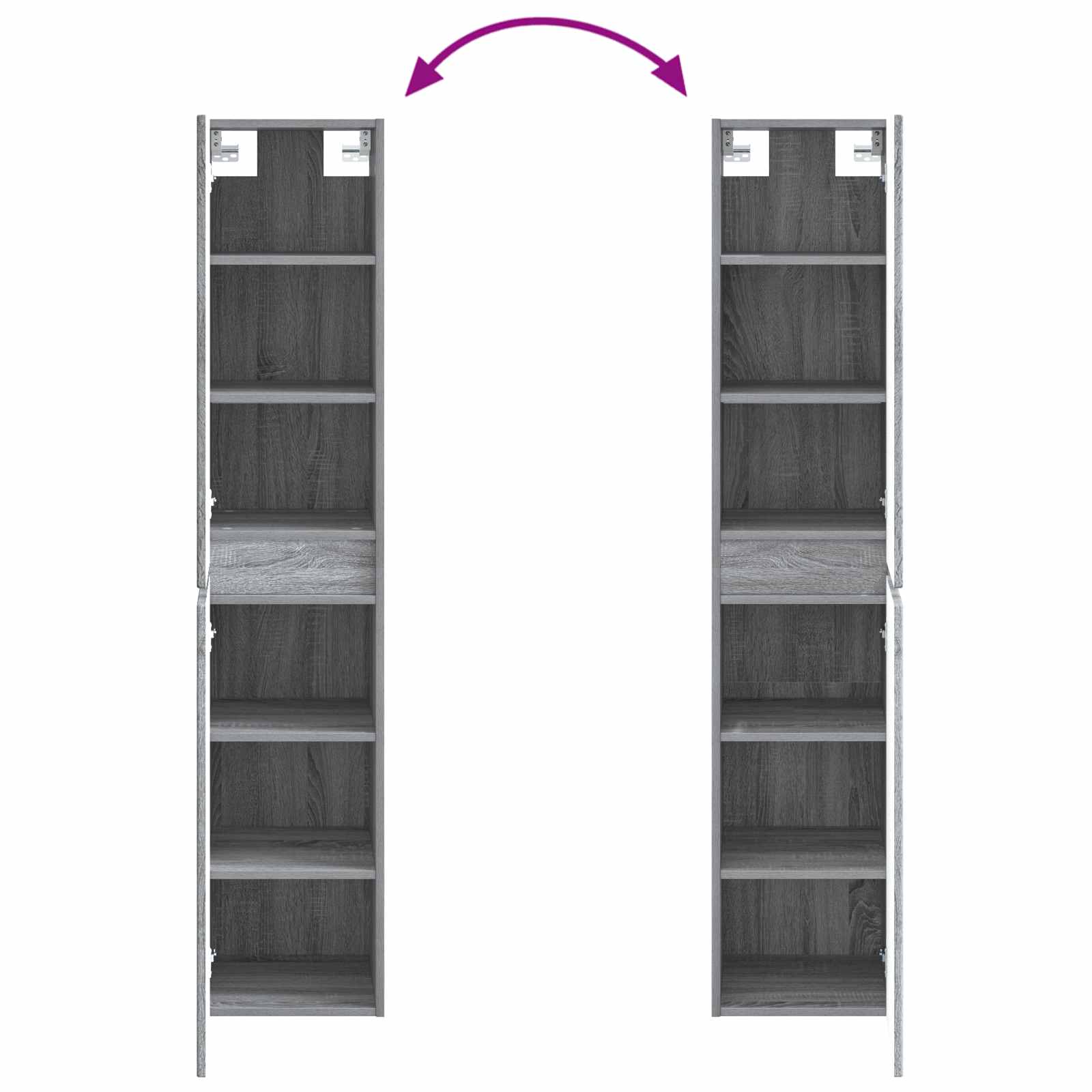 Badezimmermöbel-Set 3 stk. Grau Sonoma 33 x 34,5 x 160 cm