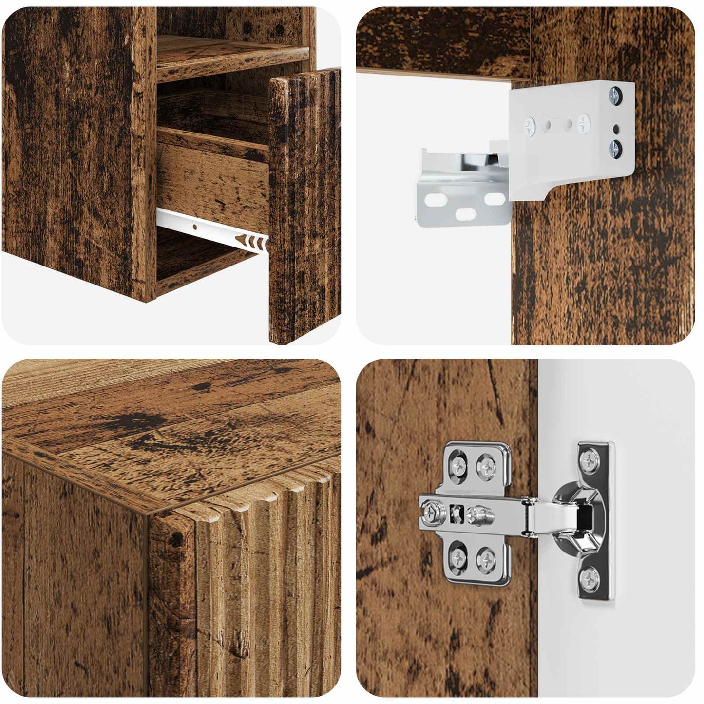 Badezimmermöbel-Set 3 stk. Altholz 33 x 34,5 x 160 cm