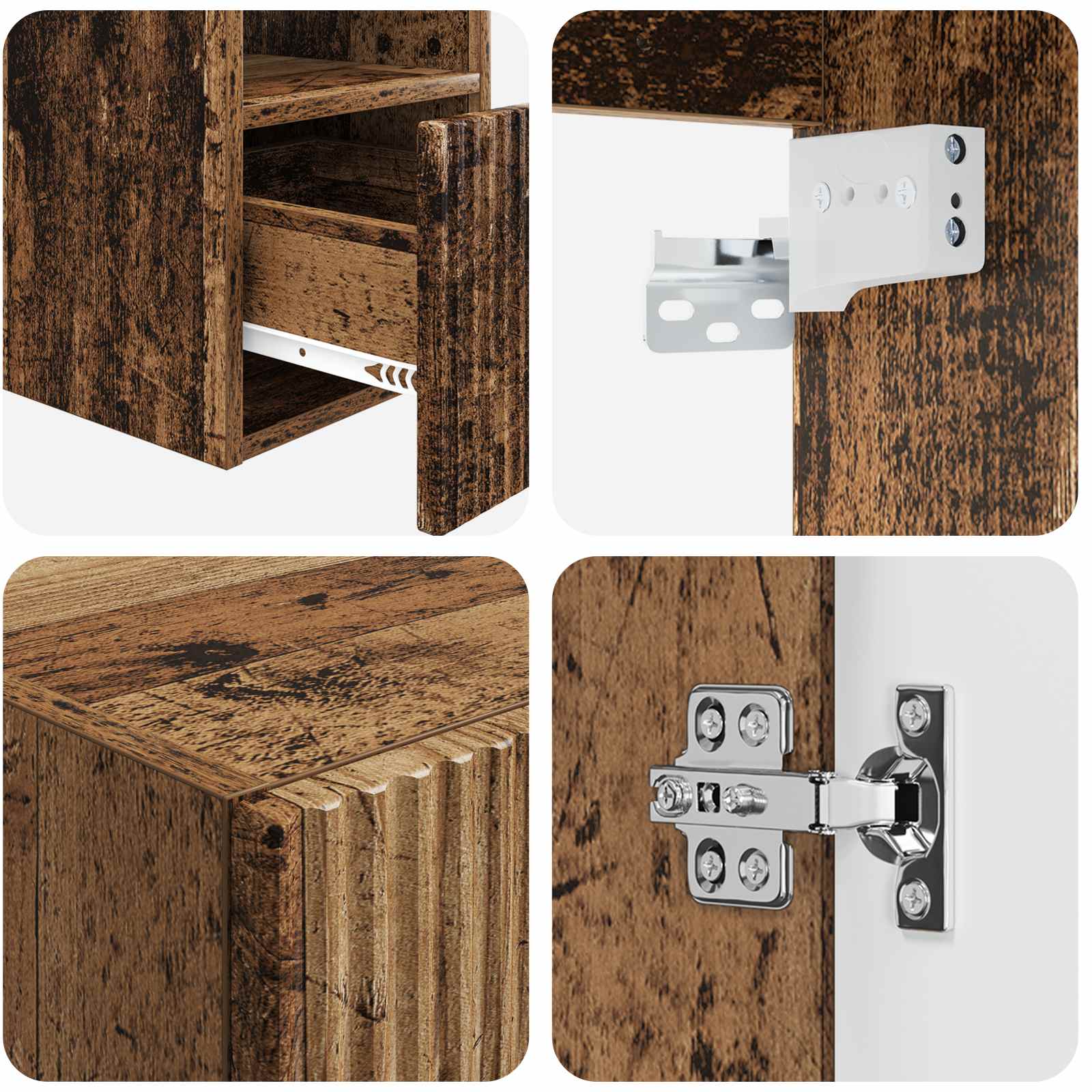 Badezimmermöbel-Set 3 stk. Altholz 33 x 34,5 x 160 cm
