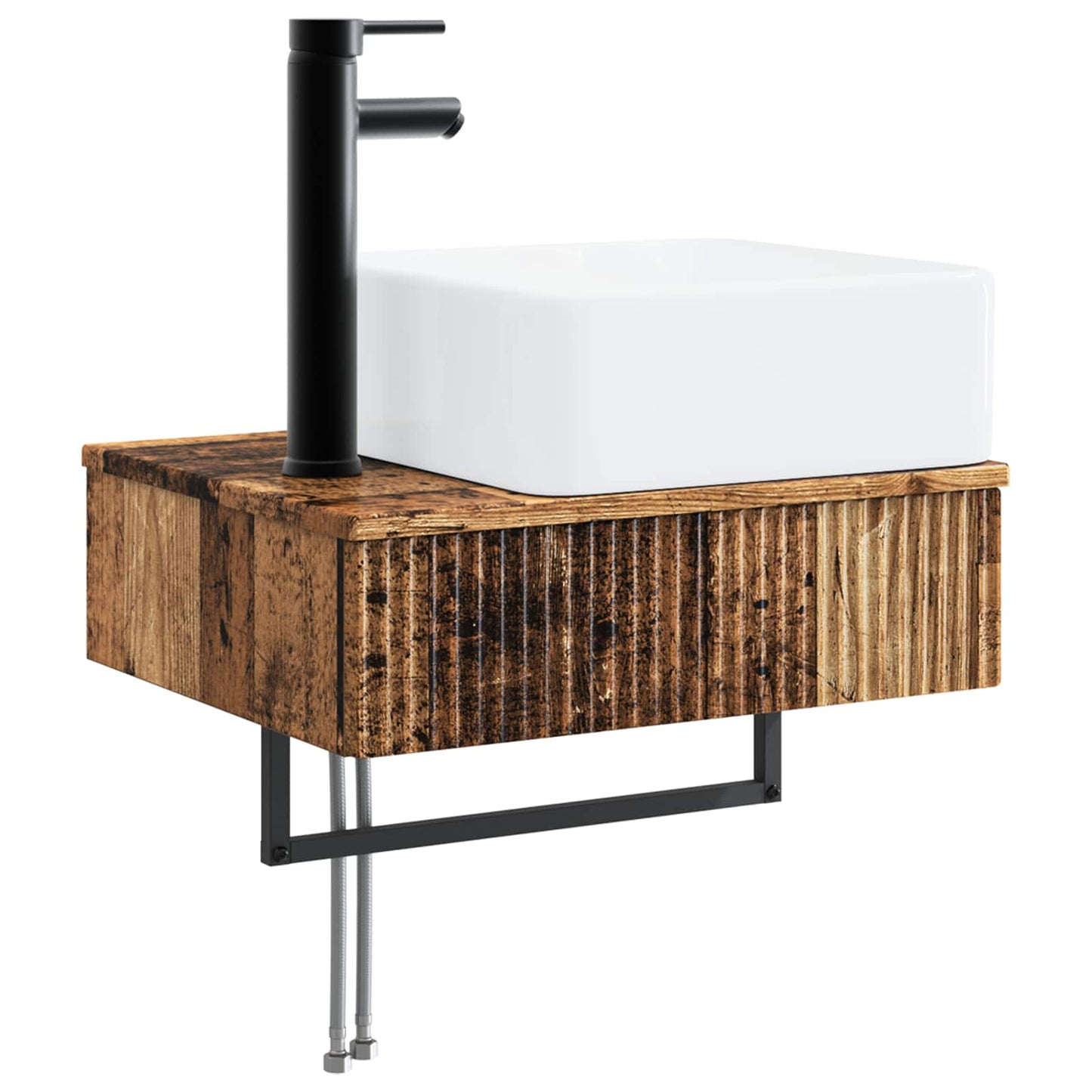 Badezimmermöbel-Set 3 stk. Altholz 33 x 34,5 x 160 cm