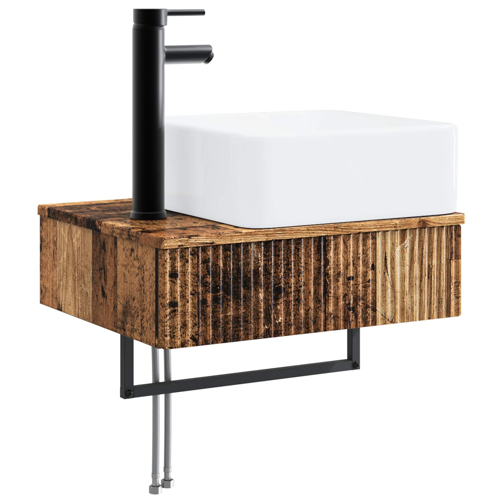 Badezimmermöbel-Set 3 stk. Altholz 33 x 34,5 x 160 cm