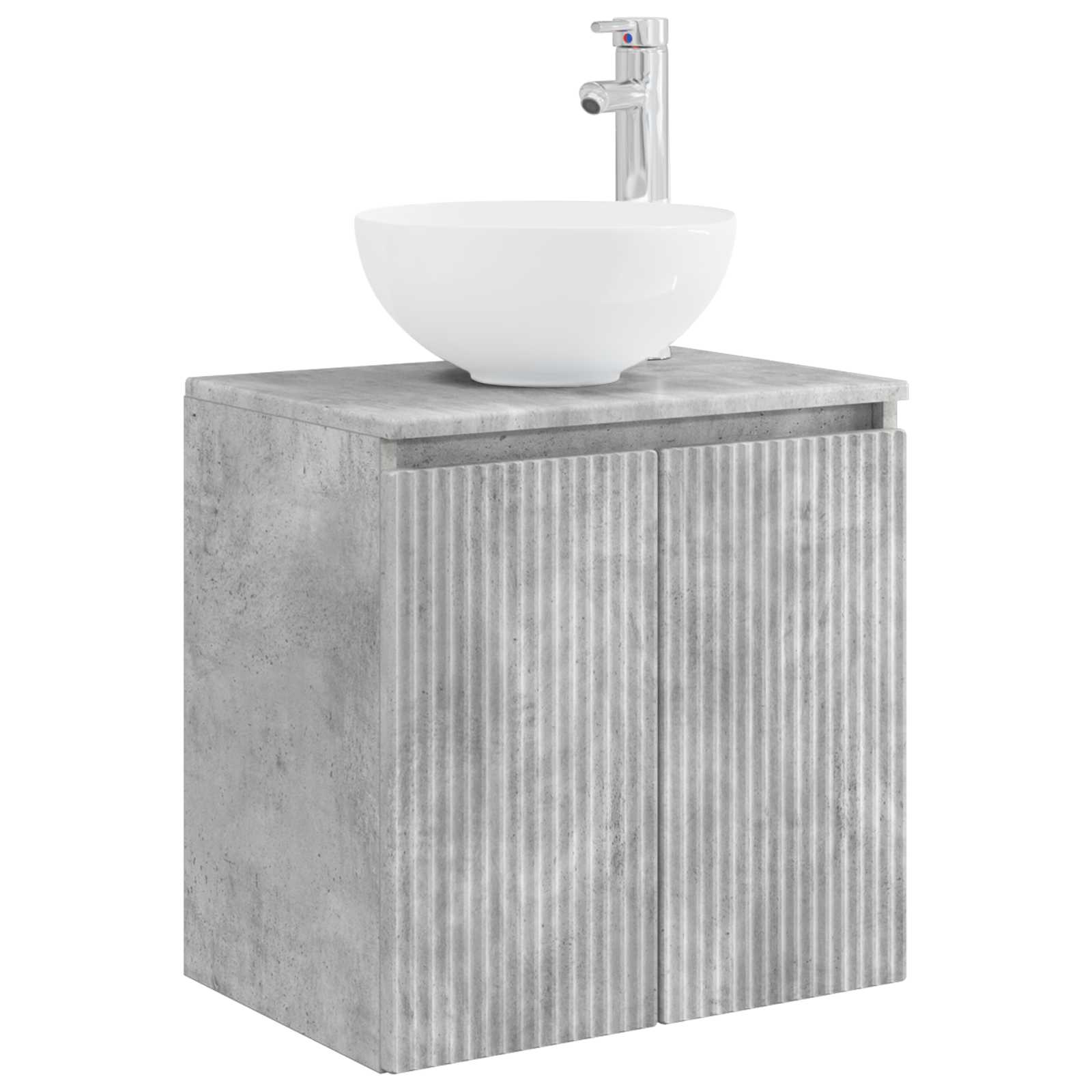 Badezimmermöbel-Set 3 stk. Betongrau 33 x 34,5 x 160 cm