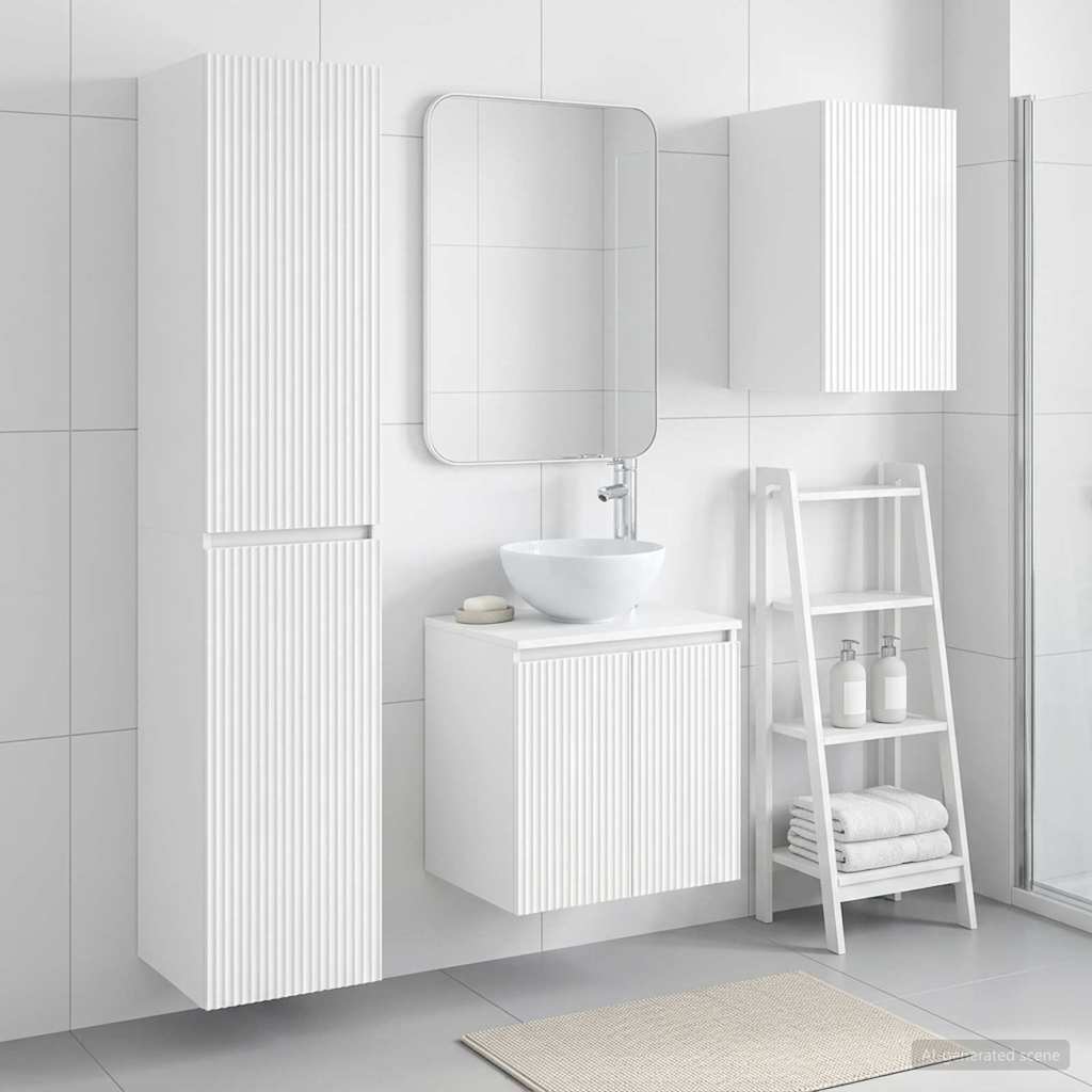 Badezimmermöbel-Set 3 stk. Hochglanz Weiß 33 x 34,5 x 160 cm