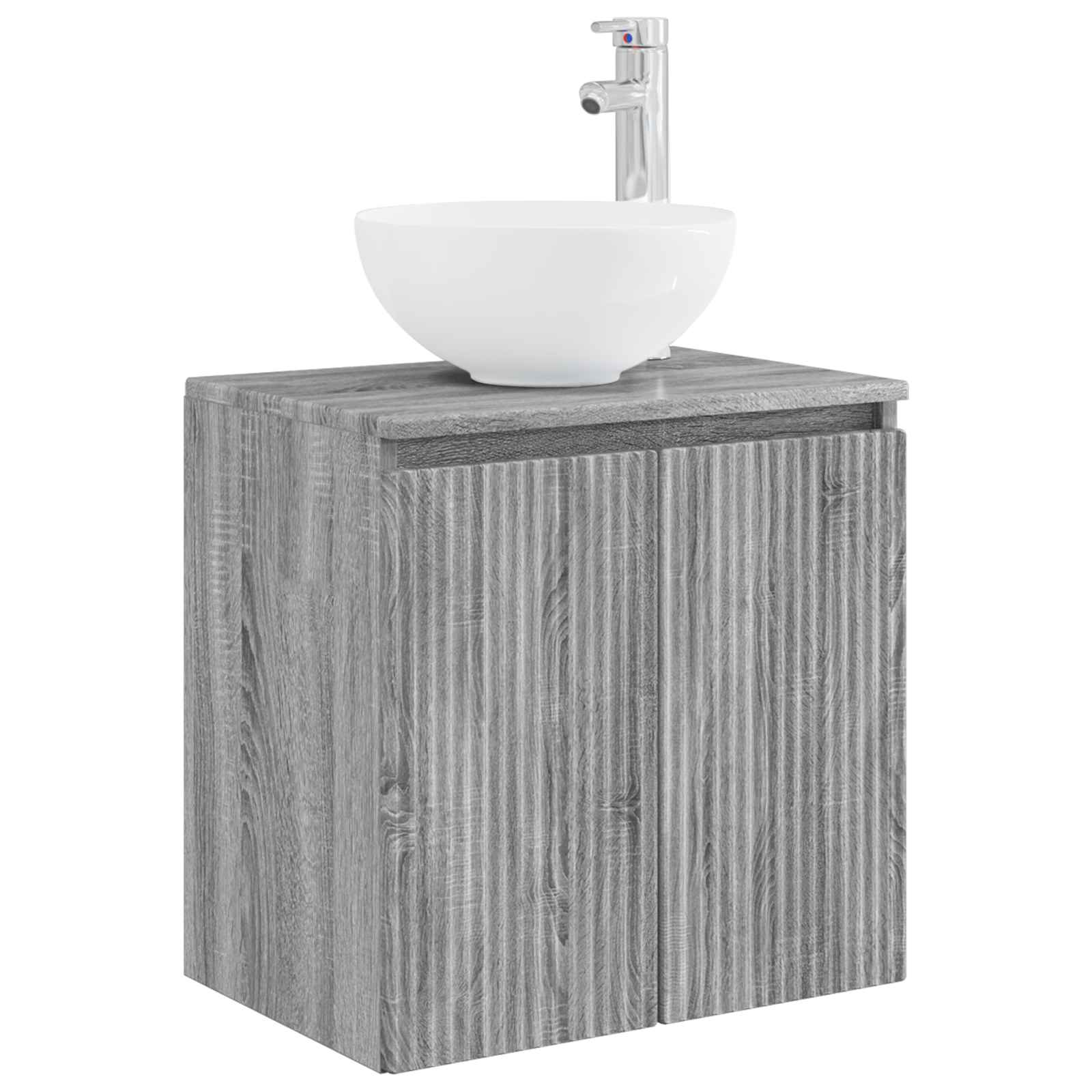 Badezimmermöbel-Set 3 stk. Grau Sonoma 33 x 34,5 x 160 cm