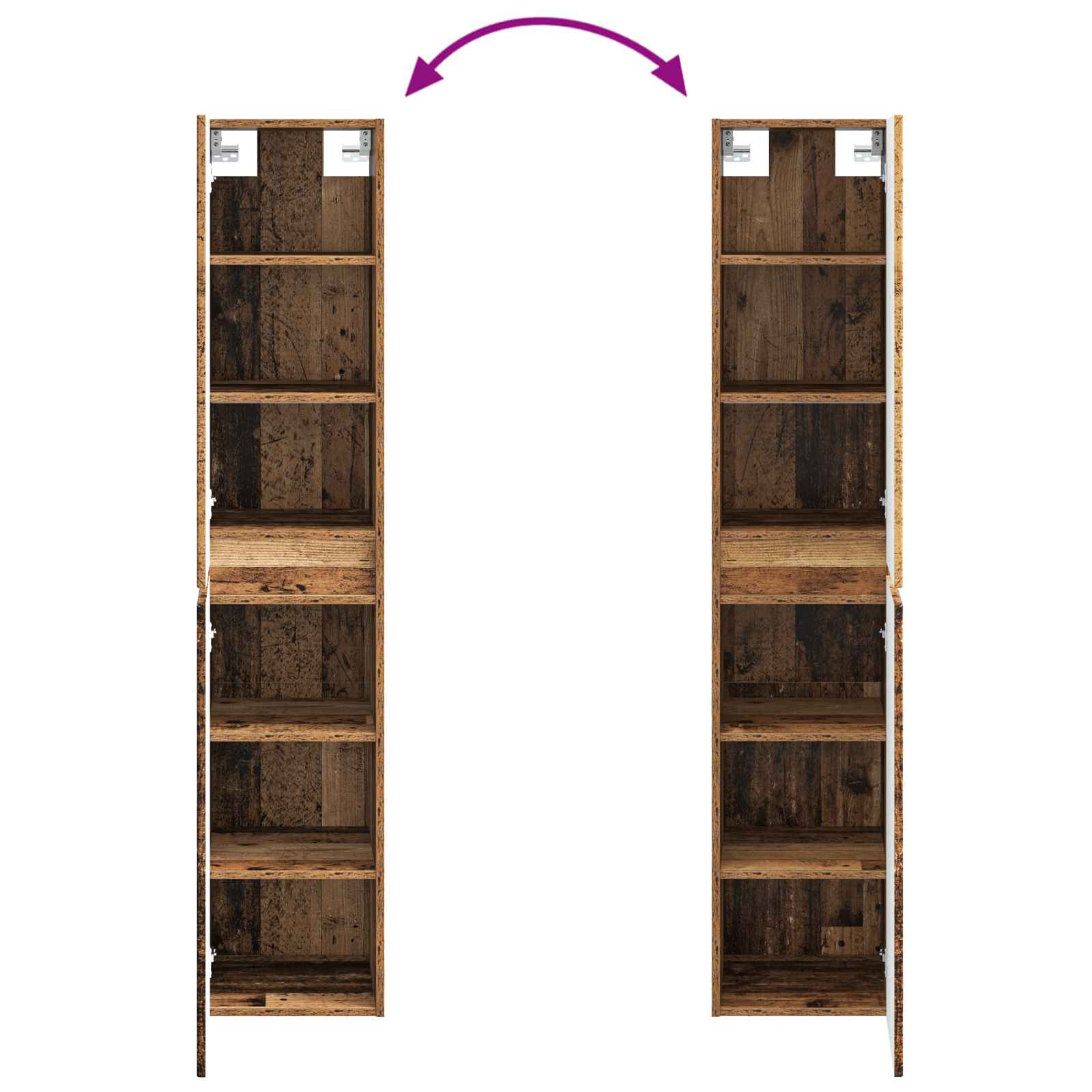 Badezimmermöbel-Set 3 stk. Altholz 33 x 34,5 x 160 cm
