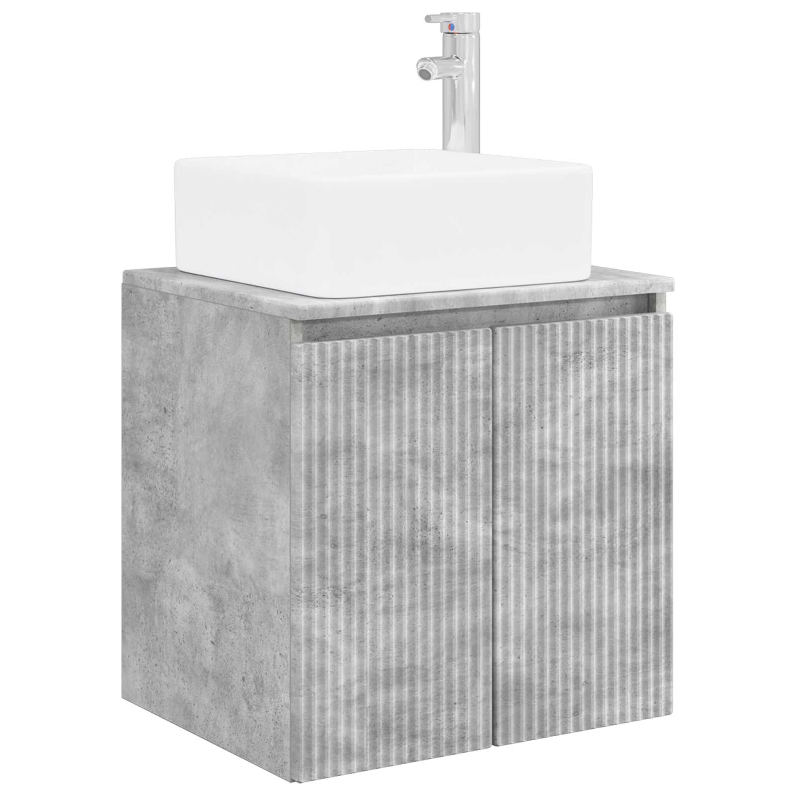 Badezimmermöbel-Set 3 stk. Betongrau 33 x 34,5 x 160 cm