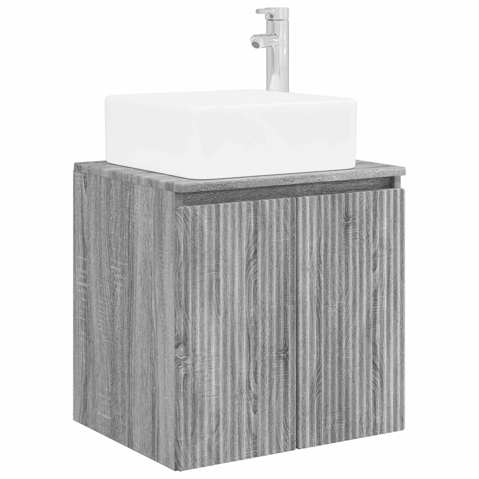 Badezimmermöbel-Set 3 stk. Grau Sonoma 33 x 34,5 x 160 cm