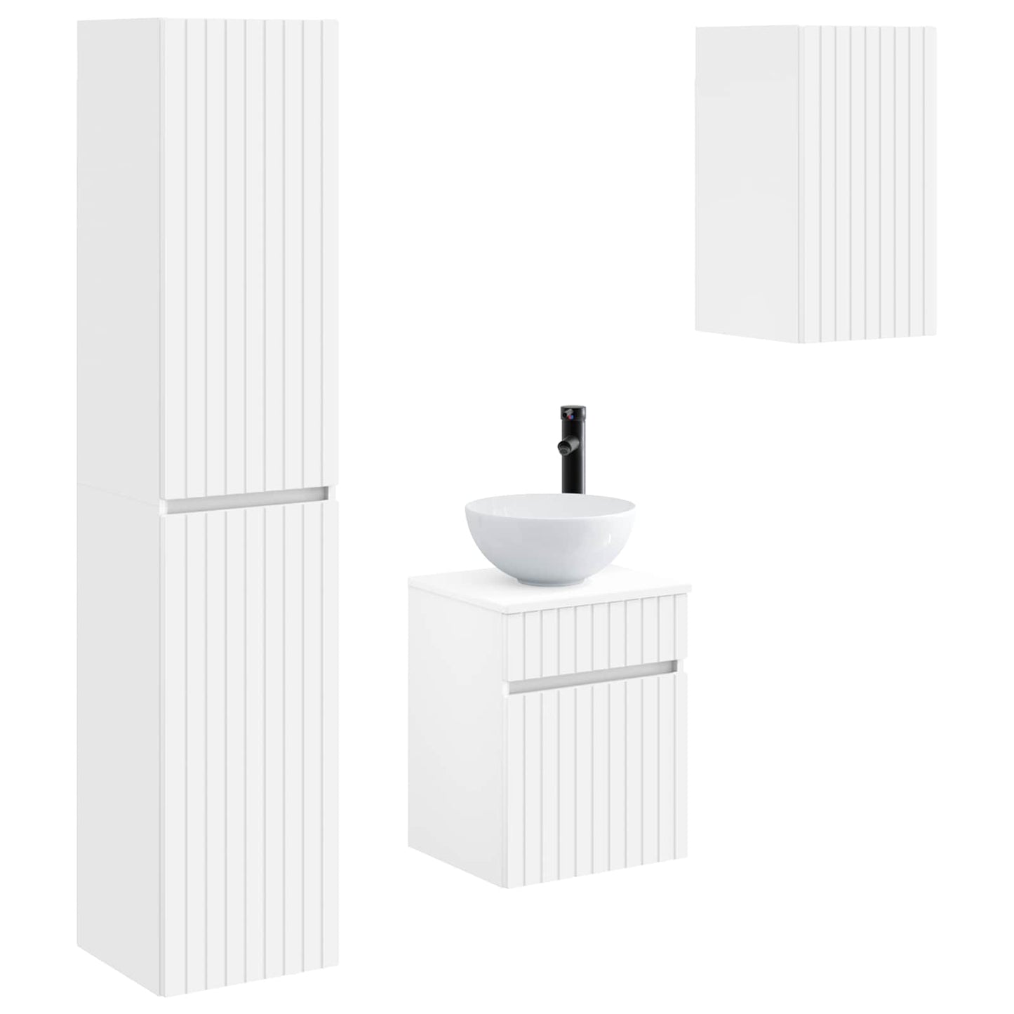 Badezimmermöbel-Set 3 stk. Weiß 33 x 34,5 x 160 cm