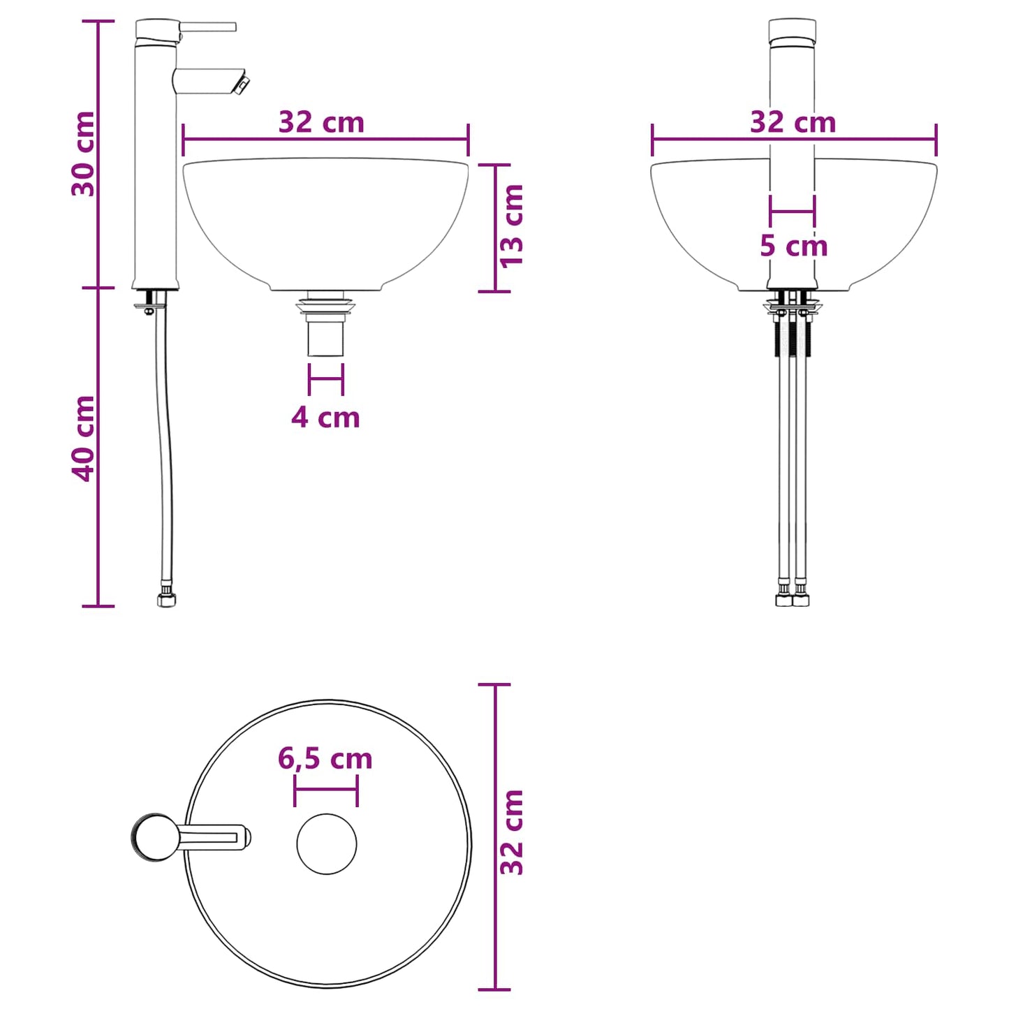 Badezimmermöbel-Set 3 stk. Weiß 33 x 34,5 x 160 cm