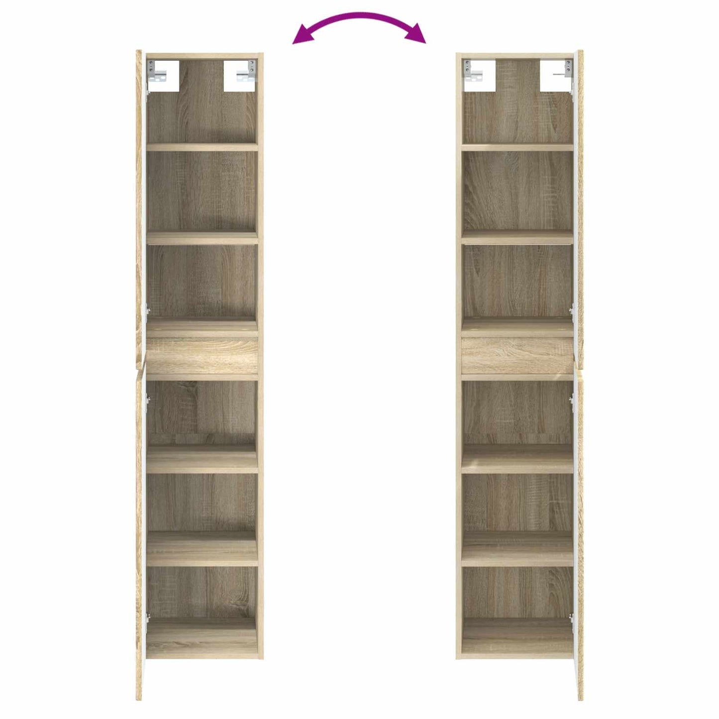 Badezimmermöbel-Set 3 stk. Sonoma-Eiche 33 x 34,5 x 160 cm