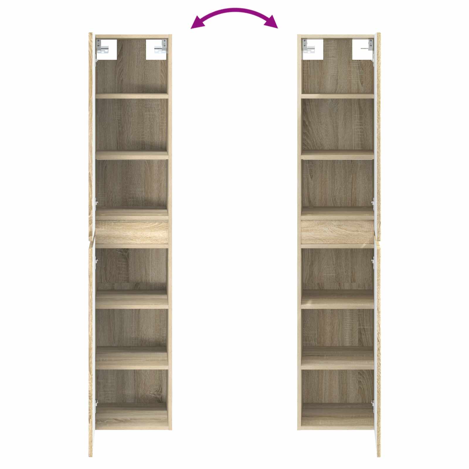 Badezimmermöbel-Set 3 stk. Sonoma-Eiche 33 x 34,5 x 160 cm
