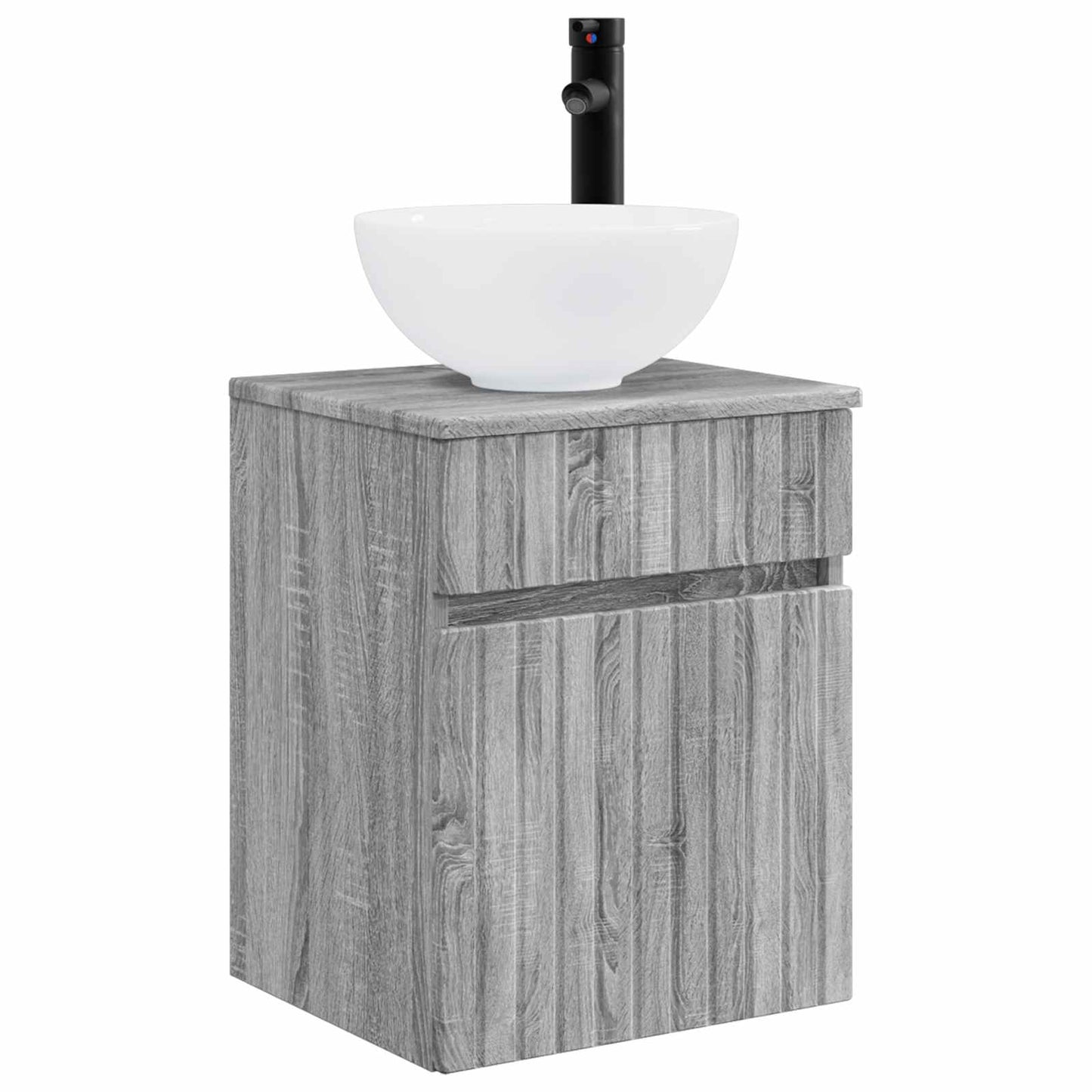Badezimmermöbel-Set 3 stk. Grau Sonoma 33 x 34,5 x 160 cm