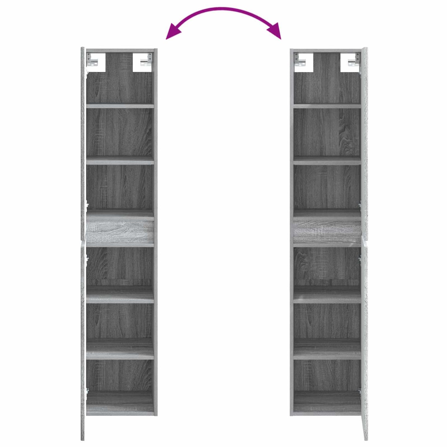 Badezimmermöbel-Set 3 stk. Grau Sonoma 33 x 34,5 x 160 cm