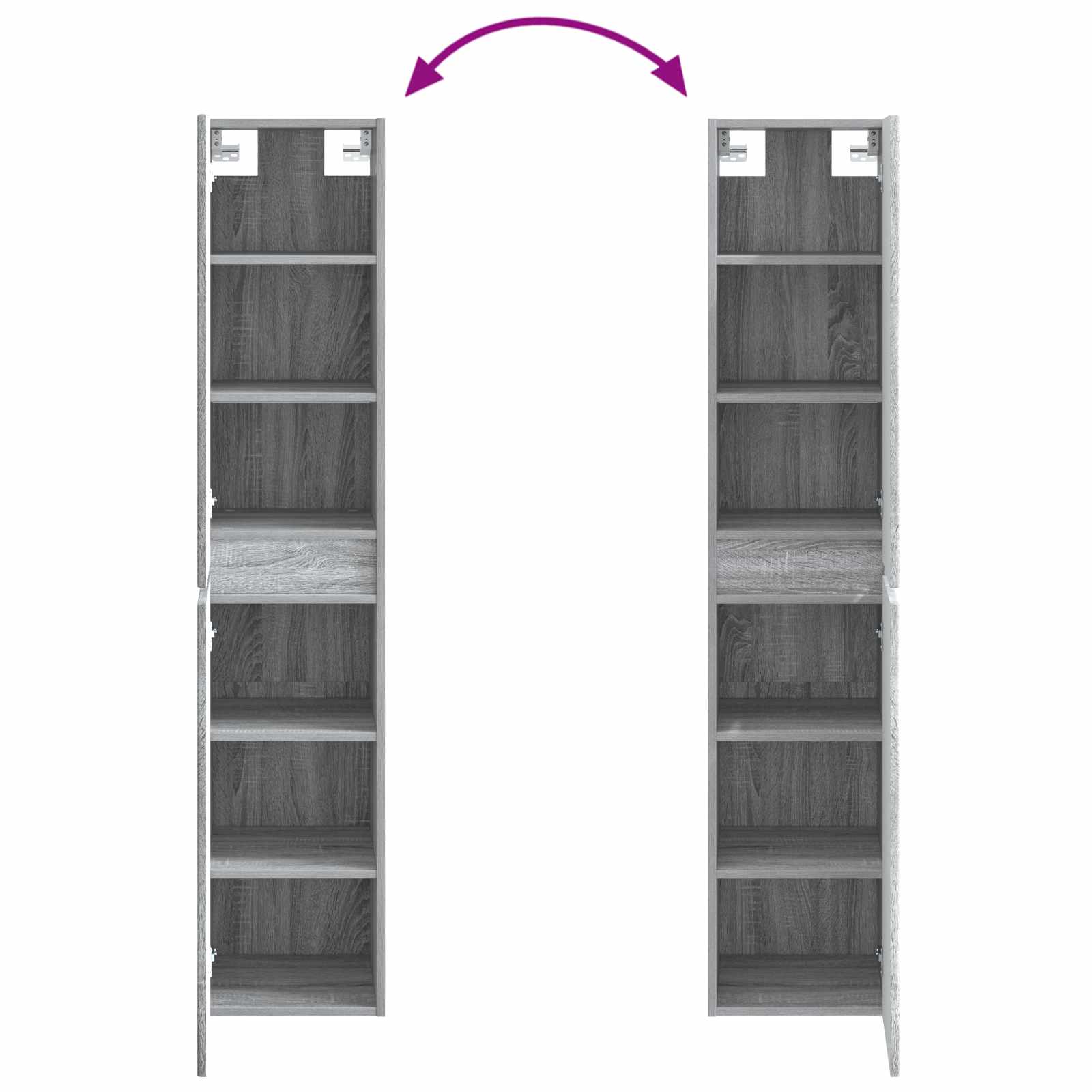 Badezimmermöbel-Set 3 stk. Grau Sonoma 33 x 34,5 x 160 cm
