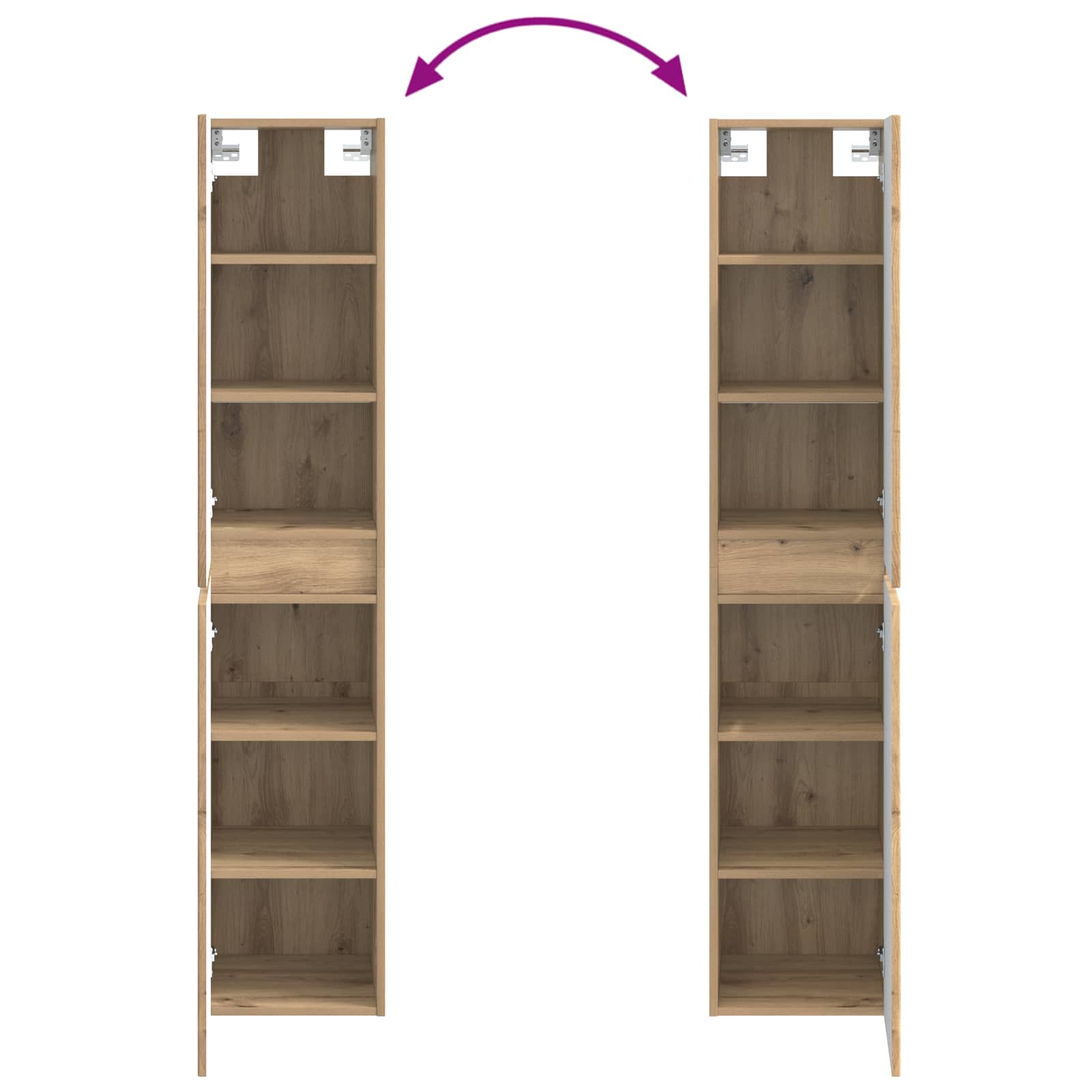 Badezimmermöbel-Set 3 Stk. Artisan-Eiche 33 x 34,5 x 160 cm